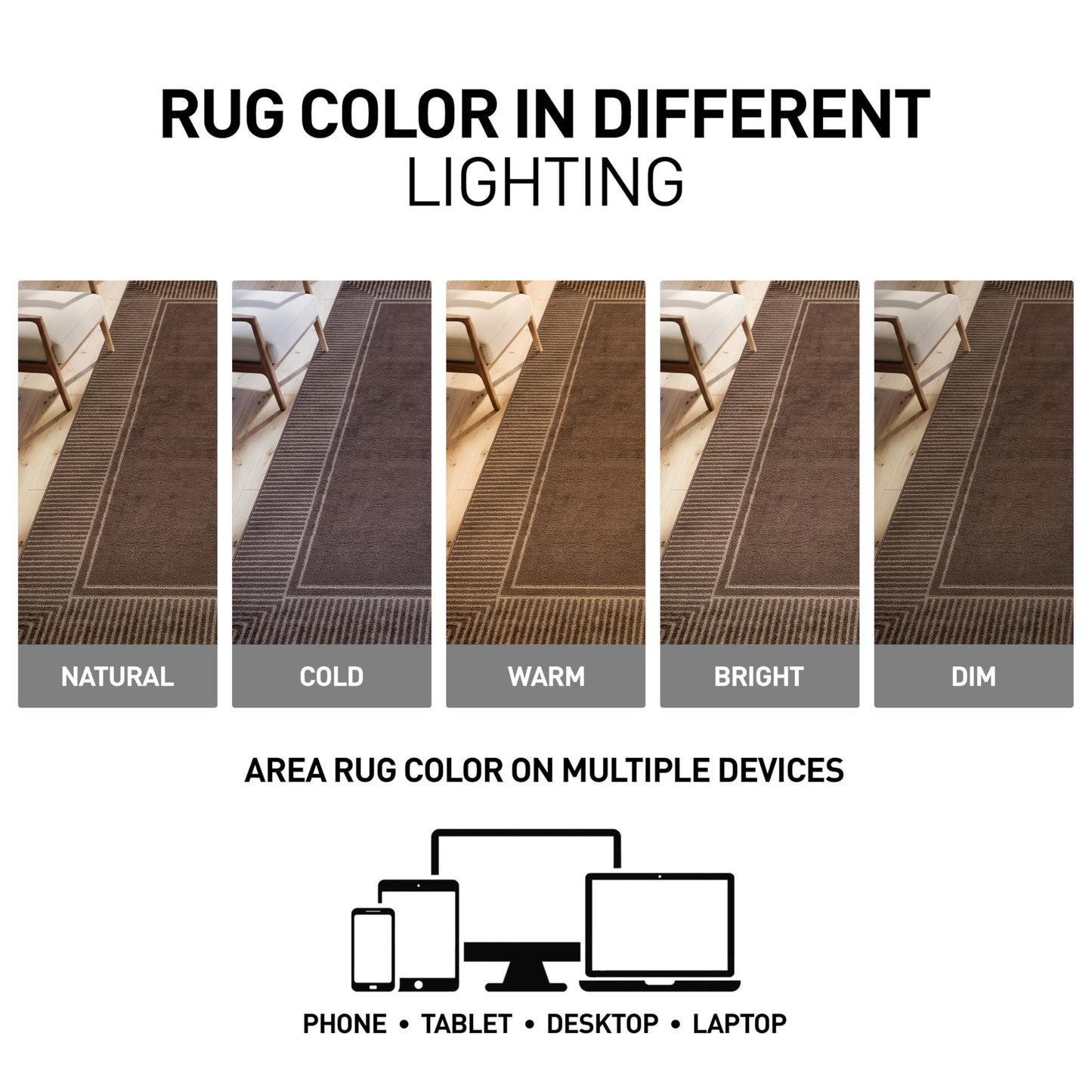 Rugshop Modern Distressed Bordered Indoor Area Rug for Entryway,Bedroom,Kitchen Rug Low Pile Rug with Jute Backing 4' x 6' Brown