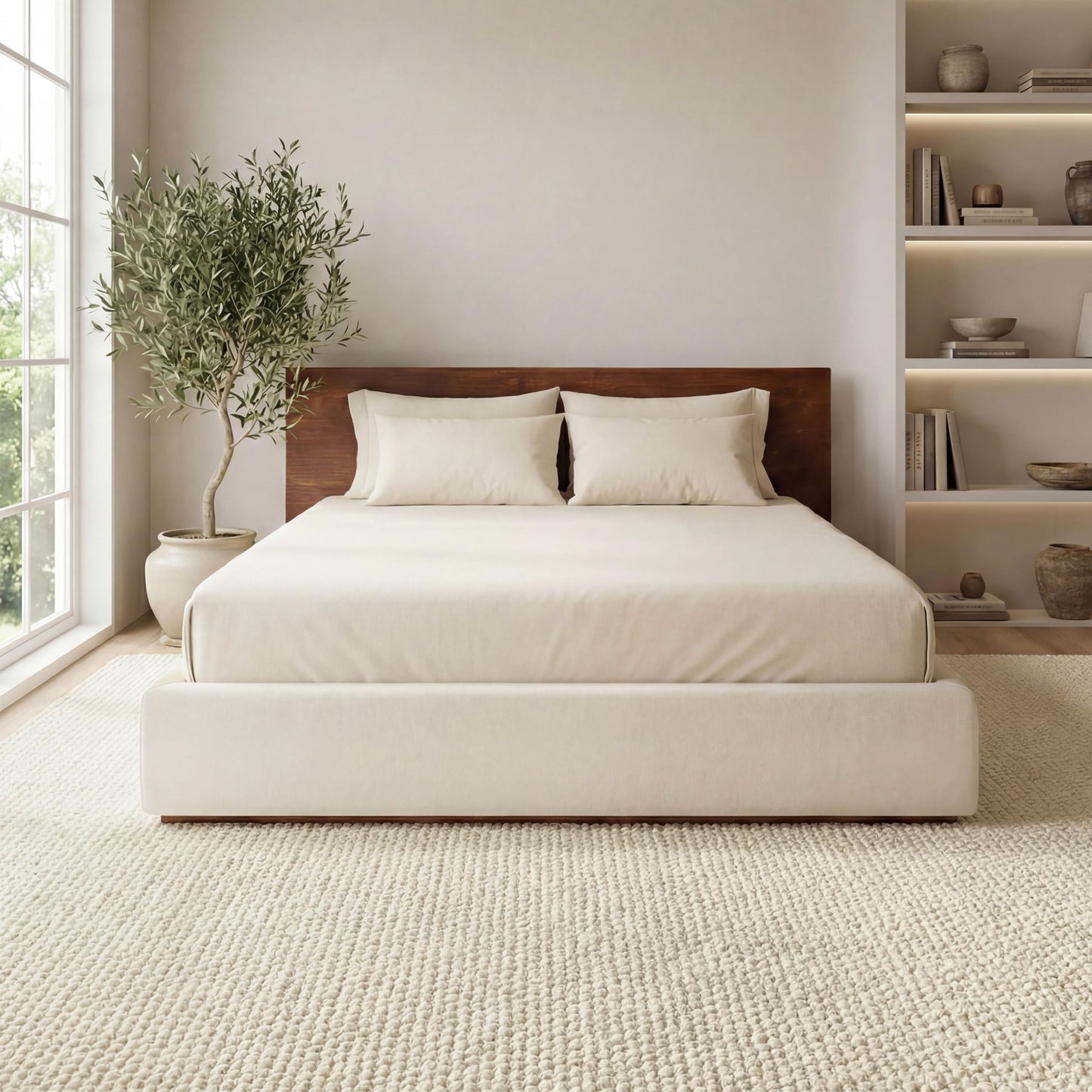 Bedsure 8x10 Faux Wool Area Rugs for Living Room, Machine Washable Carpet, Non-Slip Backing, Pet Friendly Throw Rug for Bedroom Dining Room, Oatmeal