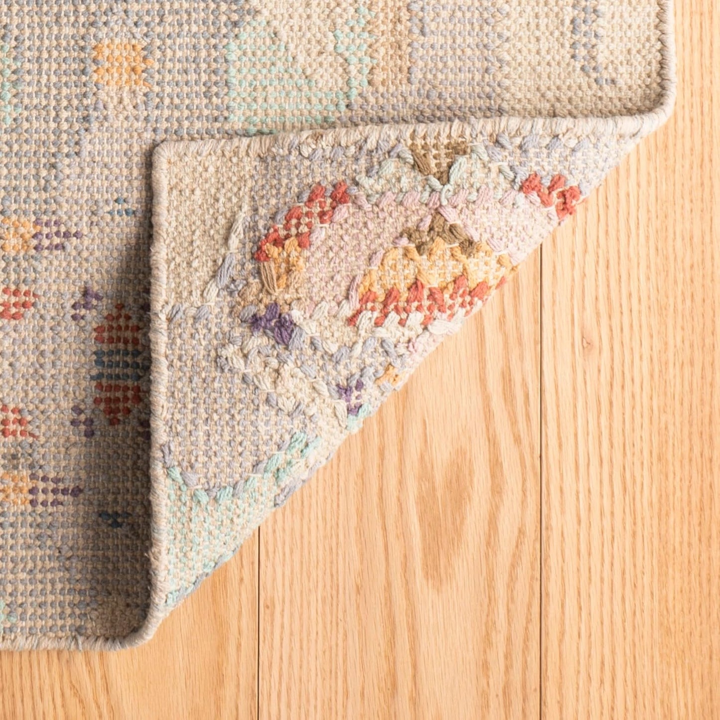 Dash & Albert Chapel Hill Hand Loom Knotted Cotton Rug, 8.5 X 11.5 Feet, Multicolored Geometric Pattern