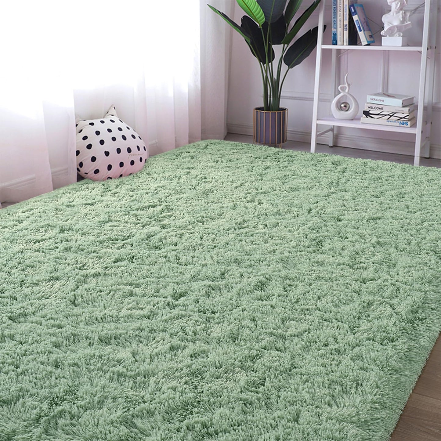 Zedrew Sage Green Runner Area Rugs for Bedroom Living Room, 2x4 Feet Fluffy Bedside Rugs, Soft Shaggy Carpet Rug for Kids Room Nursery, Furry Rugs for Girls Boys Dorm Room Home Decor
