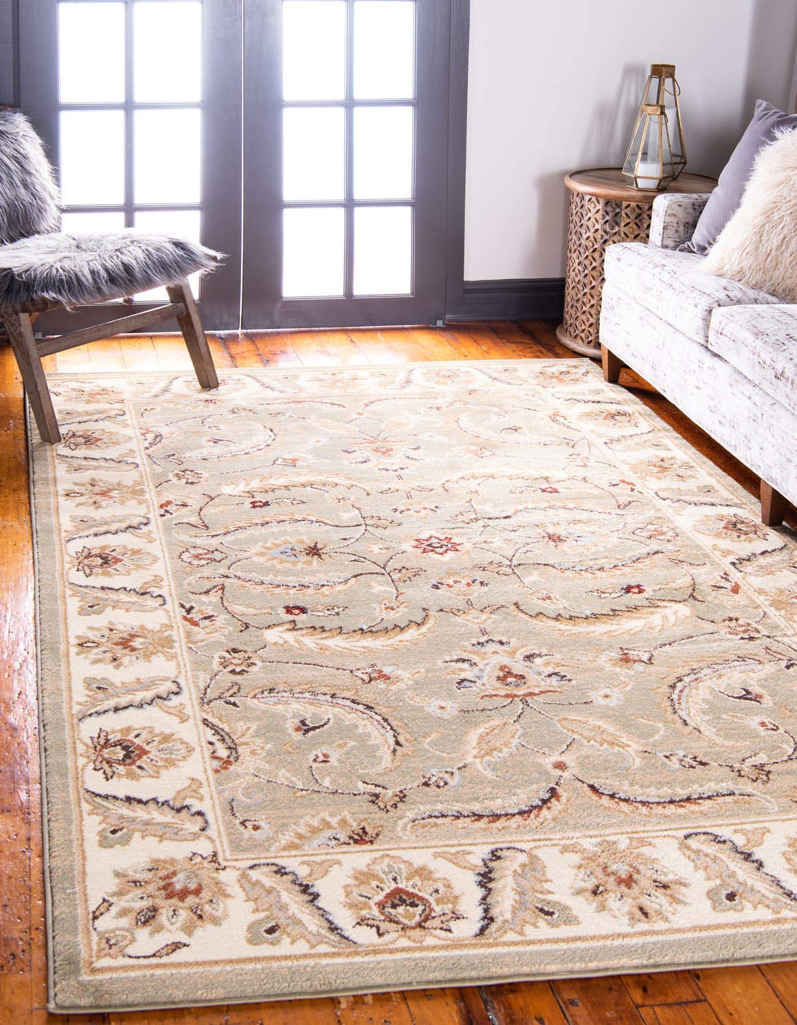 Unique Loom Voyage Collection Area Rug - Hickory (5' 3" x 8' Rectangle Green/Light Blue)