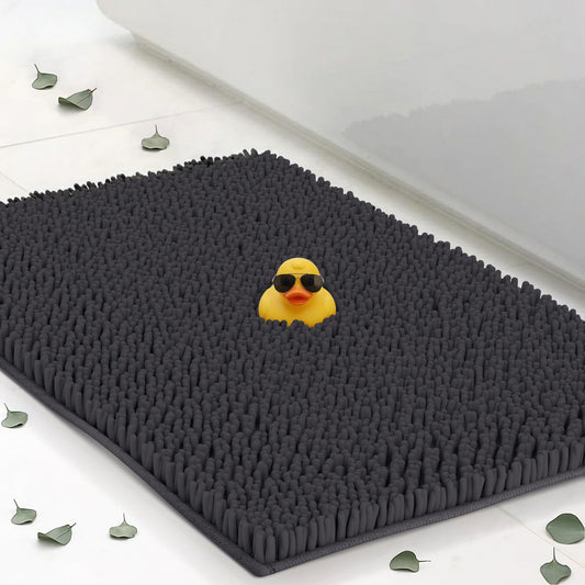Chenille Bath Mats 22"x14", Plush Absorbent Bath Mats Quick Dry, Soft & Machine Washable, Non Slip Carpet for Bathroom, Thick Bathroom Rugs, Shower Restroom Rug Mat, Alfombras De Bano, Bathrugs