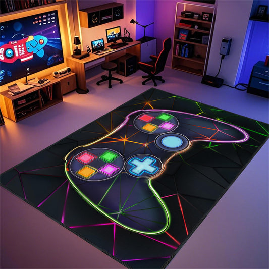 Rnmdn Gamer Rug for Room,5'x7' Non-Slip Gaming Rugs for Bedroom Livingroom Game Room Decor