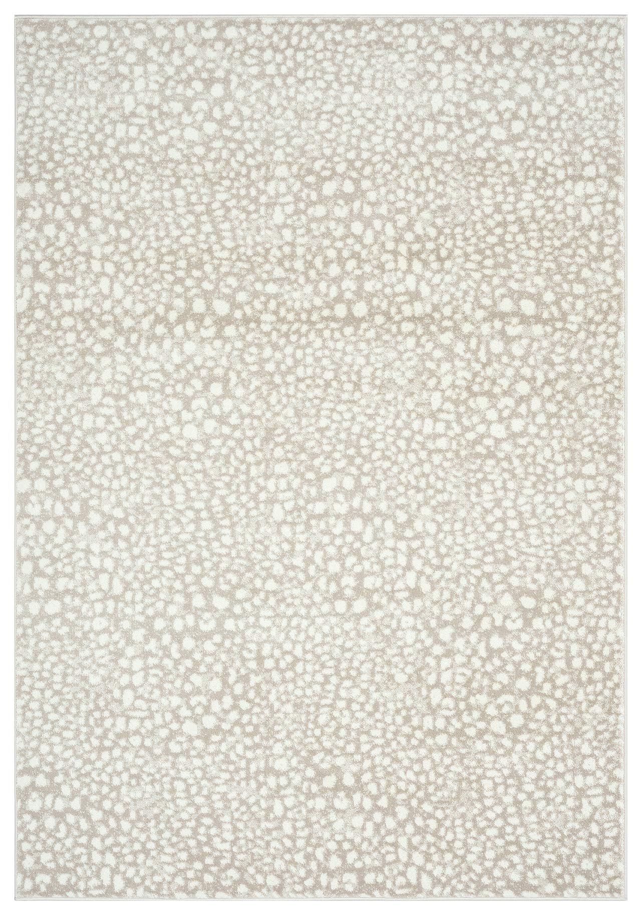 Abani White Cheetah Print Area Rug | 6' x 9' Beige Antelope/Leopard/Deer Animal Print Pattern |Carpet for Living Room, Bedroom, Office