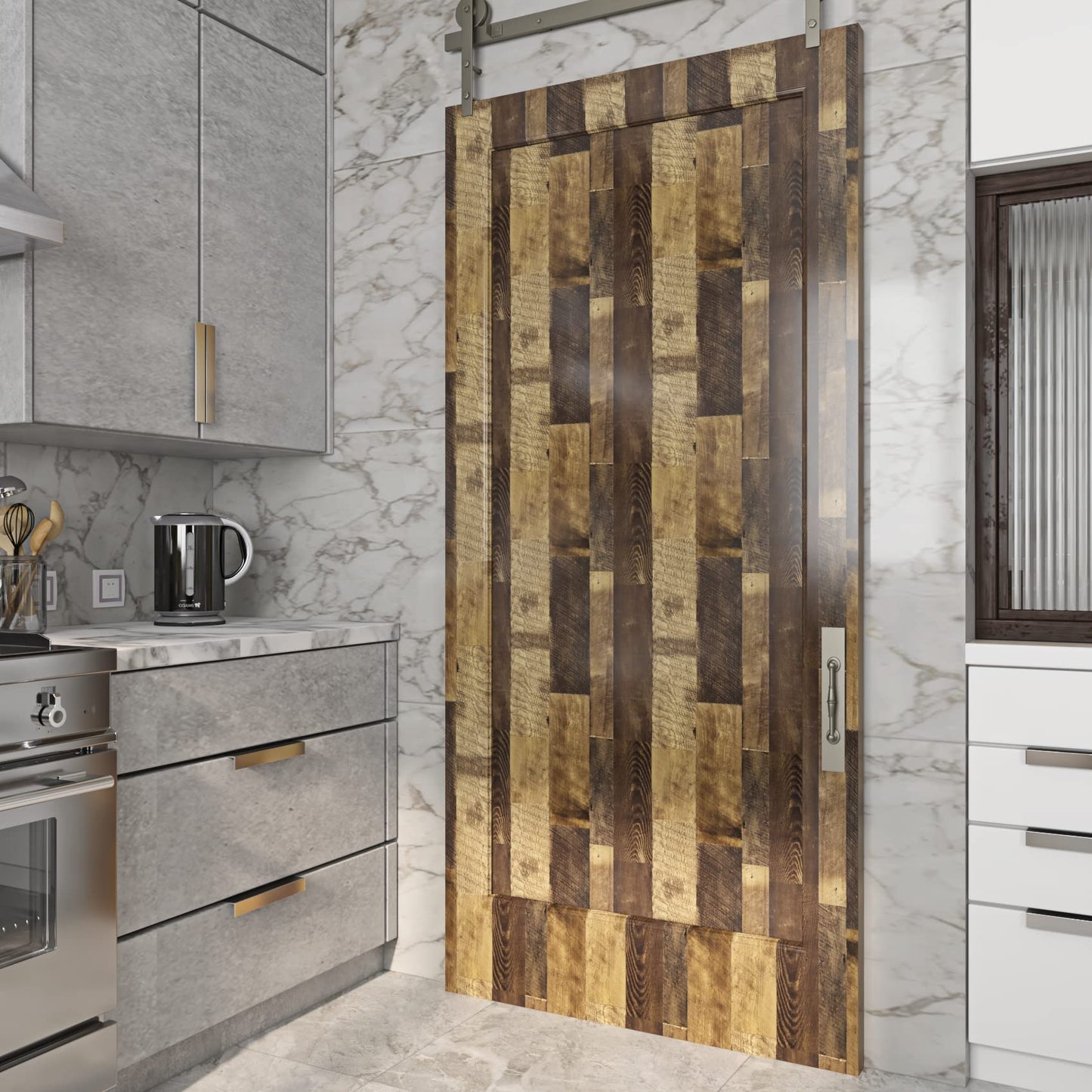Livelynine Reclaimed Wood Vinyl Flooring Roll Waterproof Vinyl Plank Flooring Peel and Stick Wood Planks for Walls Kitchen Bathroom Floor Desk Countertop Covers Accent Wall Stick on Shiplap 15.8x78.8