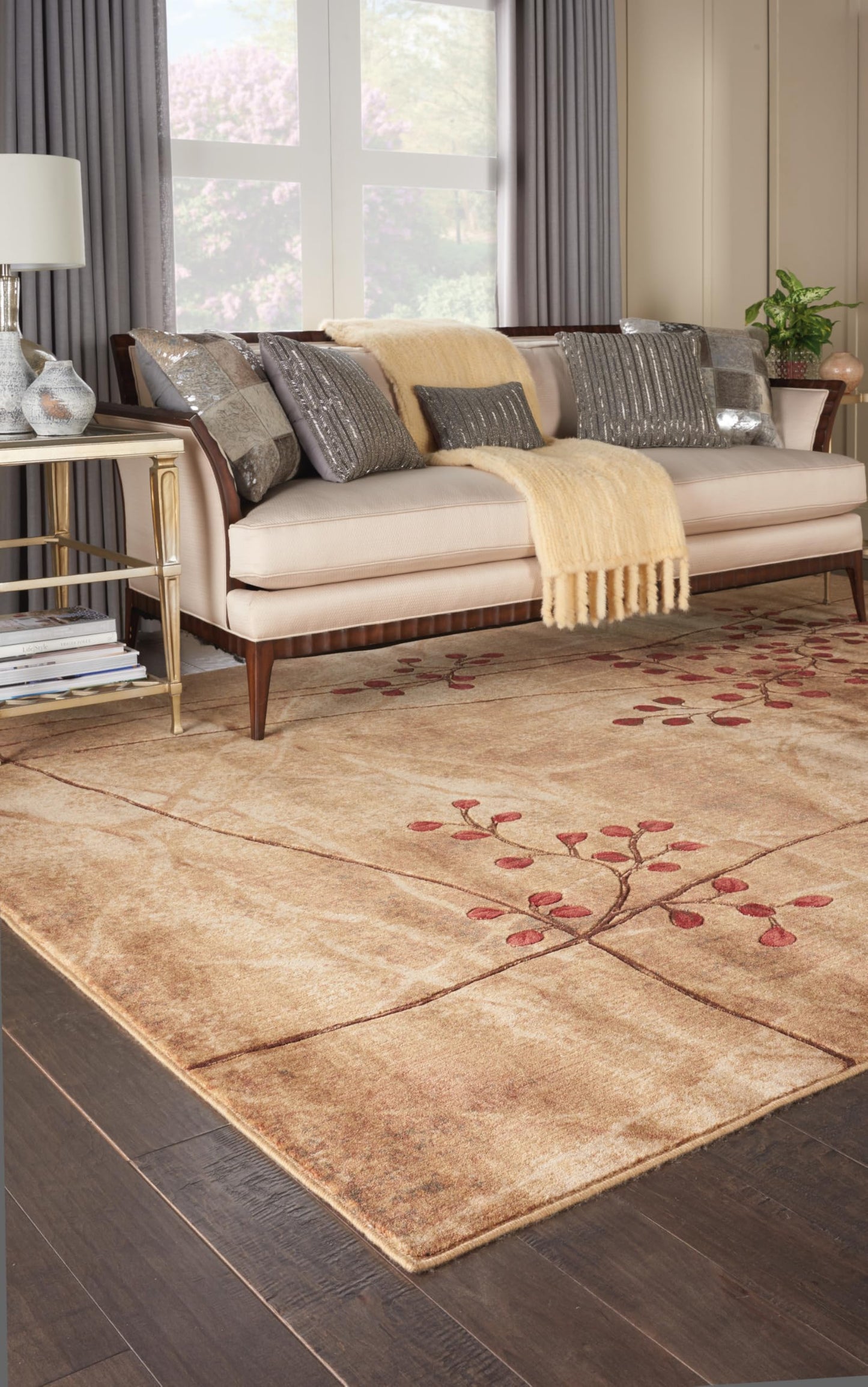 Nourison Home Somerset Latte 6'7" x 9'7" Area Rug - Easy Clean, Non Shedding, Bed Room, Living Room, Dining Room, Kitchen (7' x 10')