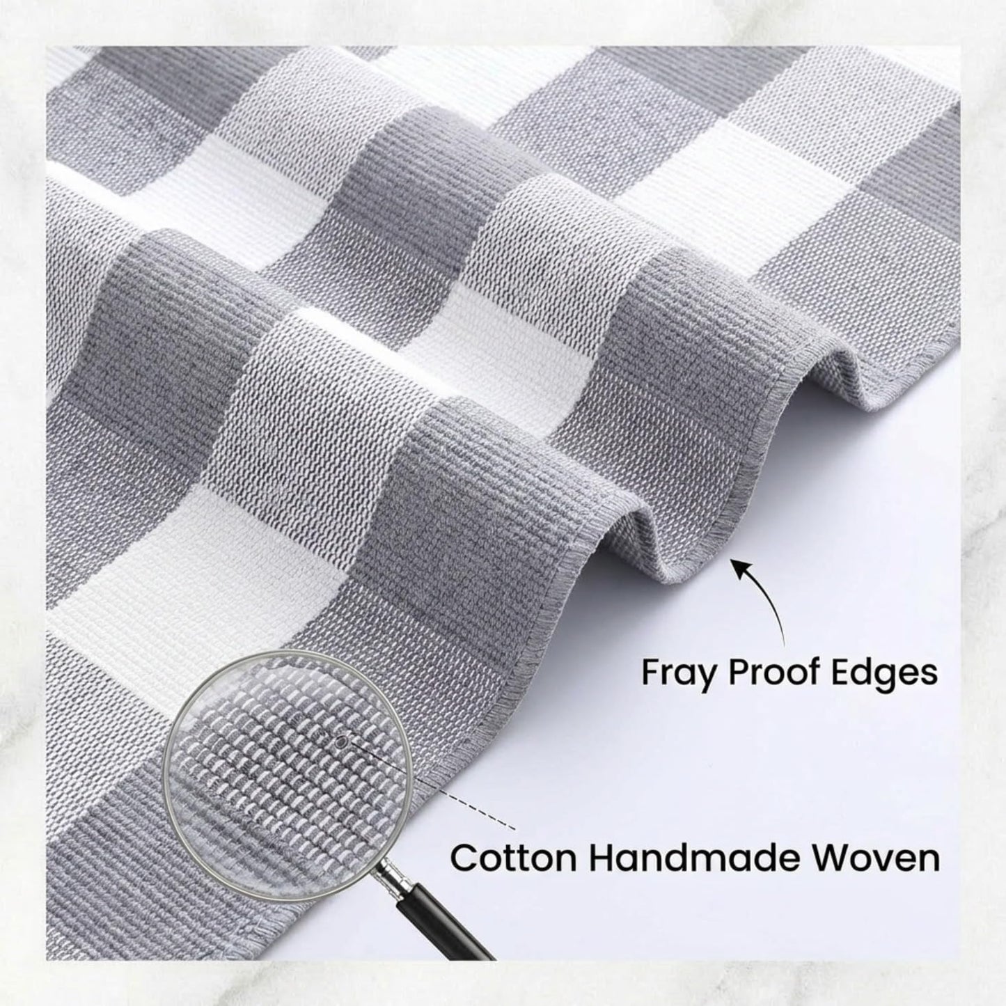 SKYPEA Gray and White Buffalo Plaid Rug 3' x 5', Washable Farmhouse Non-Slip Checkered Doormat, Indoor Outdoor Floor Mat for Living Room, Bedroom, Entryway, Kitchen, Laundry Room, Patio, Porch
