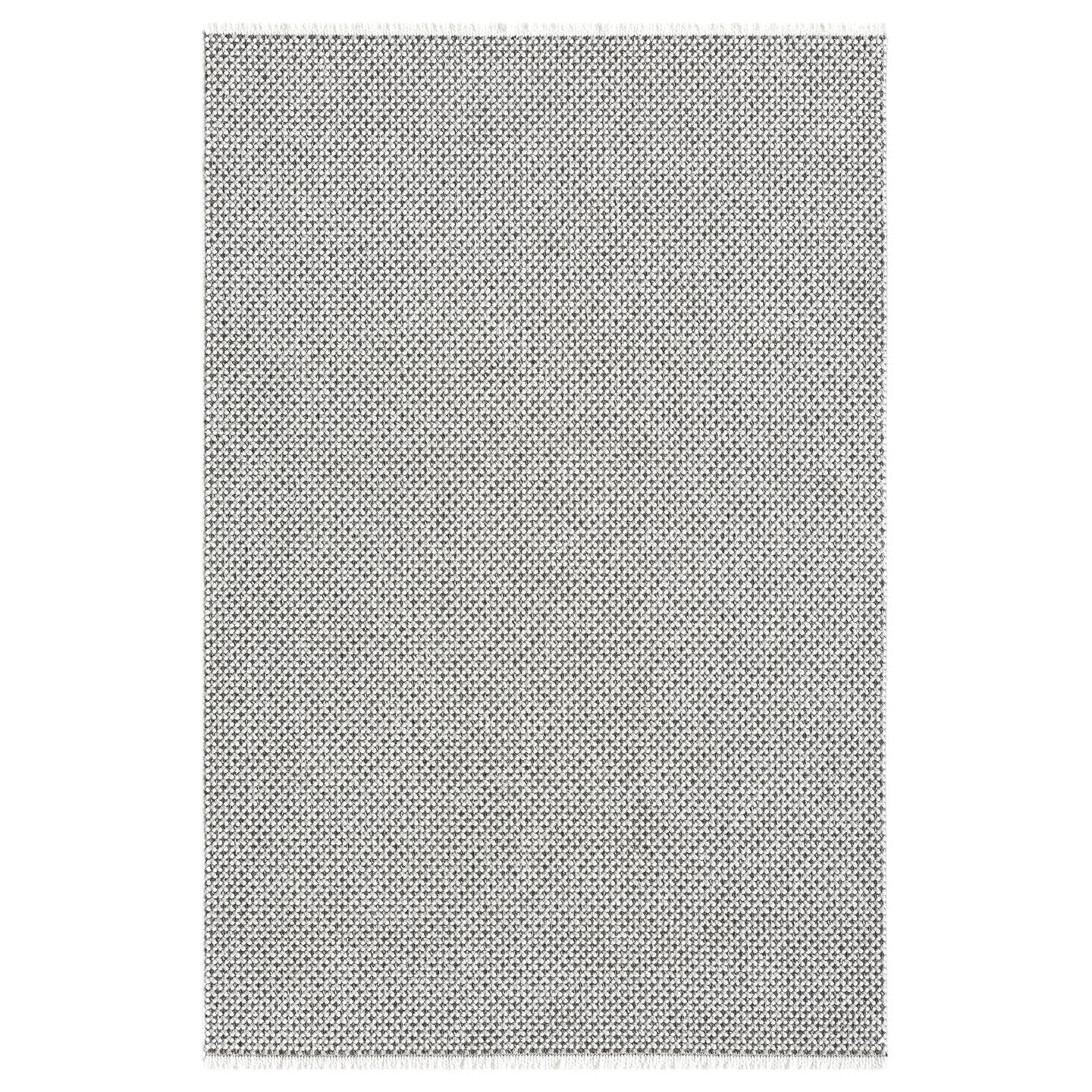 LUXE WEAVERS Solid Machine Woven White Dark Gray 4x6 Area Rug, Indoor Stain-Resistant Carpet