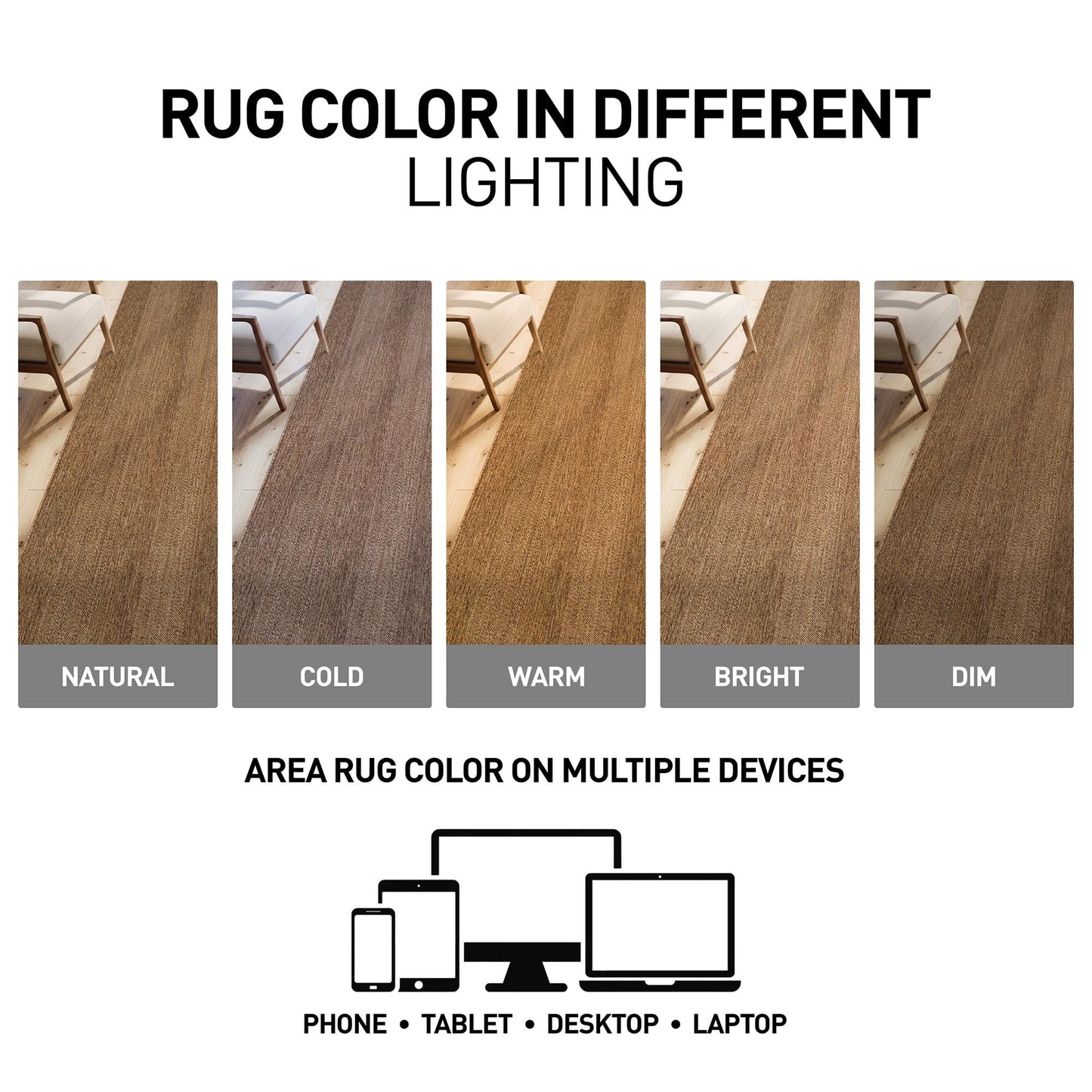 Rugshop Striped Indoor Outdoor Flat Woven Area Rug,Natural Jute-Style,Easy-Care Patio Rug for Backyard Porch Deck Balcony, 6'6" x 9' Natural/Jute