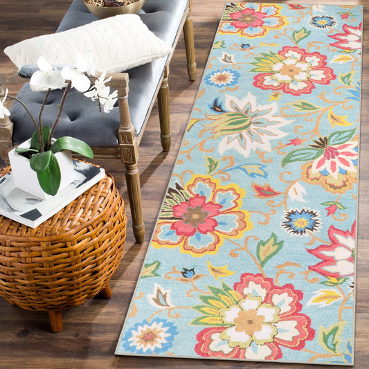 Beeiva Floral Washable Runners for Hallways, 2x6 Ultra Thin Colorful Vintage Plant Bathroom Hallway Runner Rugs with Rubber Backing, Carpet Runner Rug for Hallways Bedroom Entryway Laundry Room