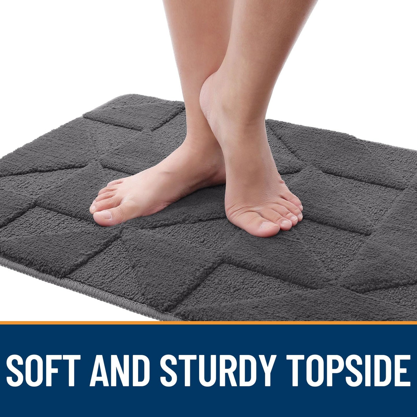 OLANLY Door Mats Indoor, Non-Slip, Absorbent, Dirt Resist, Entrance Washable Mat, Low-Profile Inside Entry Doormat for Entryway (30x17 inches, Dark Grey)