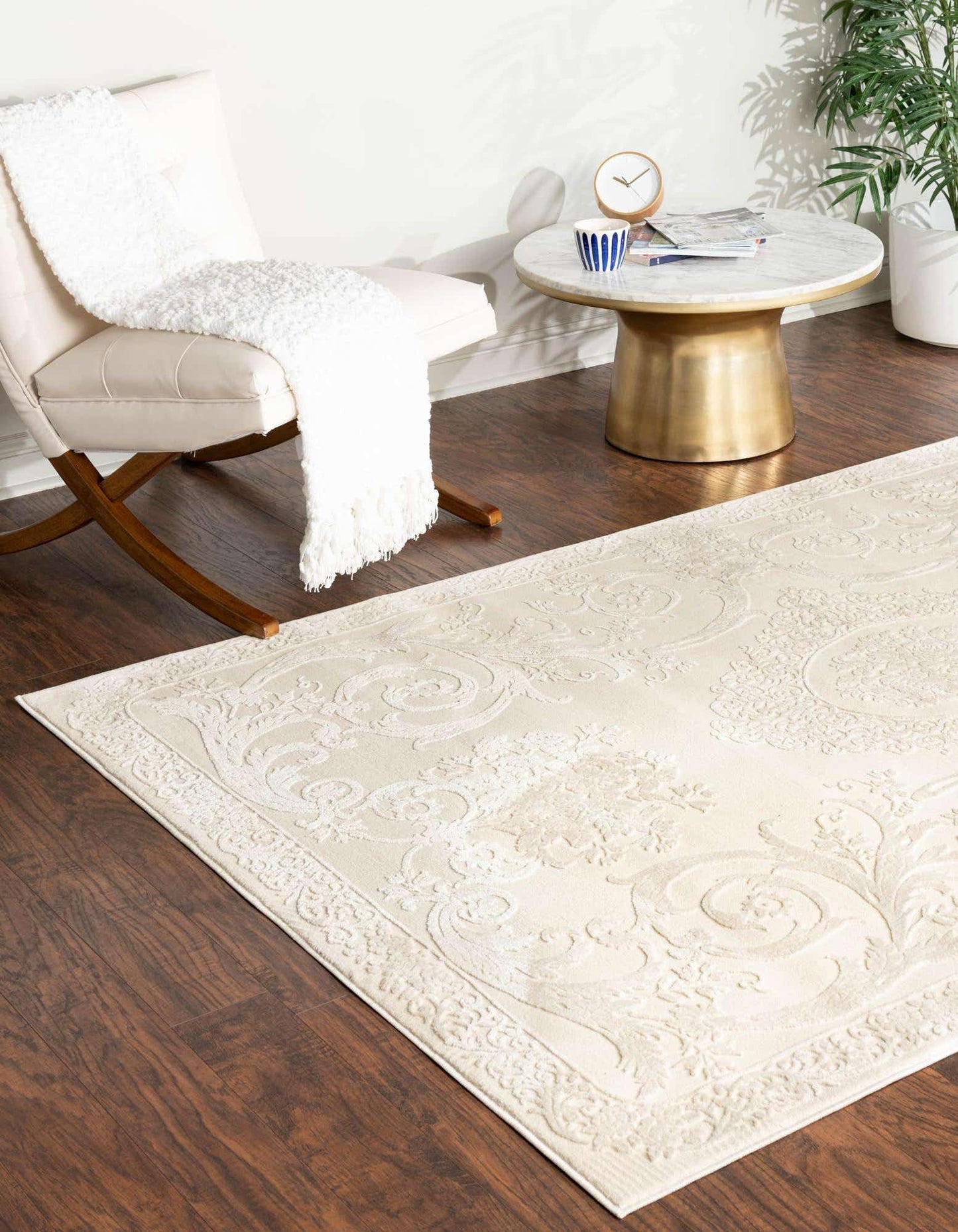 Unique Loom Finsbury Collection Area Rug - Diana (5' 3" x 8' Rectangle, Ivory/ Beige)
