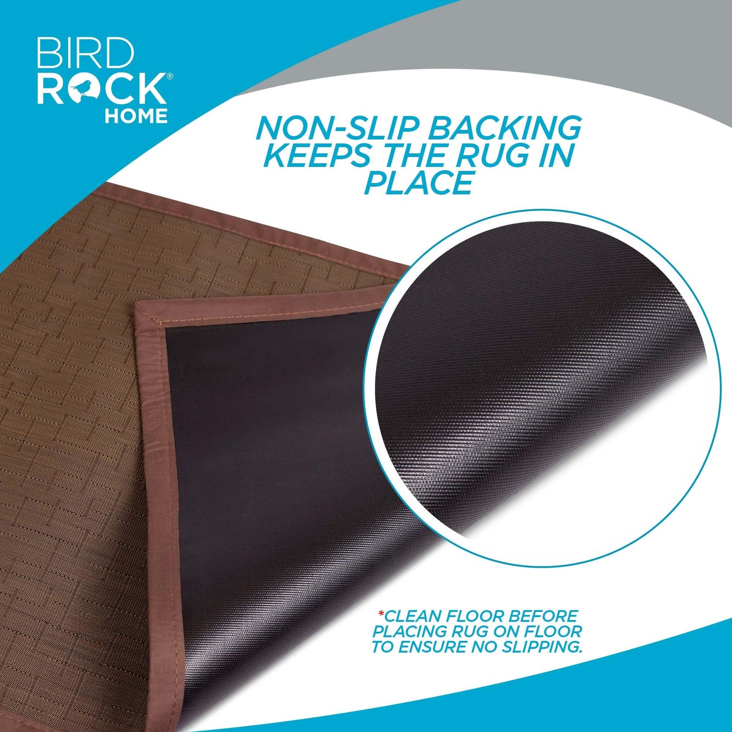 BIRDROCK HOME Indoor/Outdoor Floor Runner Rug - Non-Slip Rubber Backing for Kitchen, Hallway, Living Room, Porch, Bathroom, Office - 24 x 60 Inches - Brown Rug Runner for Entryway and Dining Room