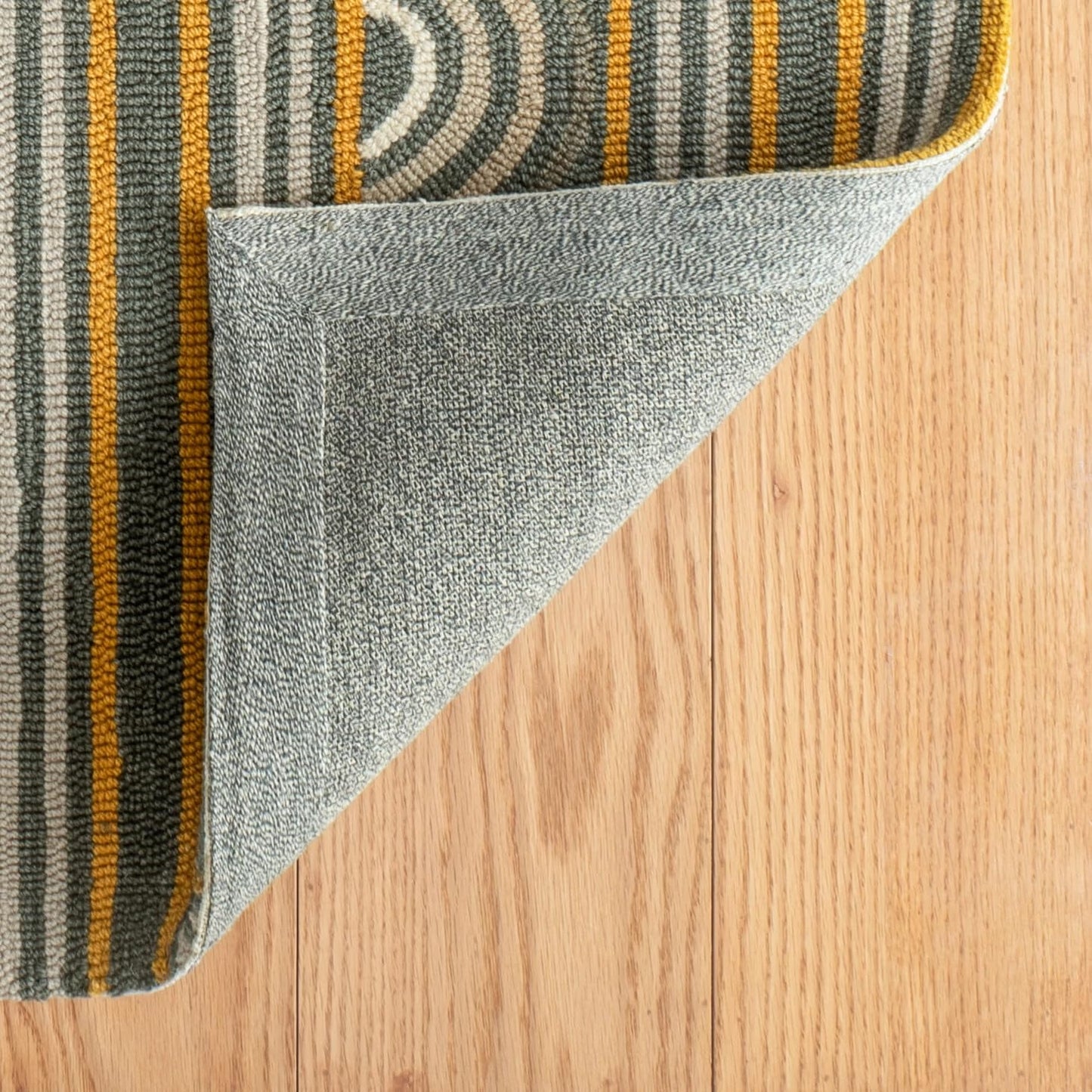 Dash & Albert x Kit Kemp Button Grey Hand Micro Hooked Wool Rug, 3 X 5 Feet, Grey Geometric Pattern - Premium Luxury Hotel Quality Soft Breathable Hypoallergenic Machine Washable Easy Care All