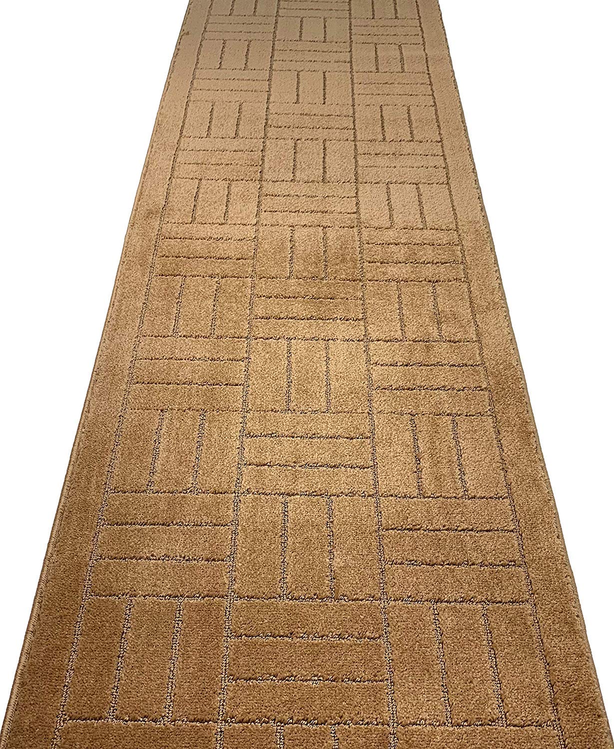 30 ft Extra Long Non-Slip Brownish Beige Hallway Kitchen Runner Rug, 2'2" X 30' Washable Carpet Runner Rugs-Rubber Backed, Custom Size Floor Mat for Stairs Bedroom Bathroom Entryway