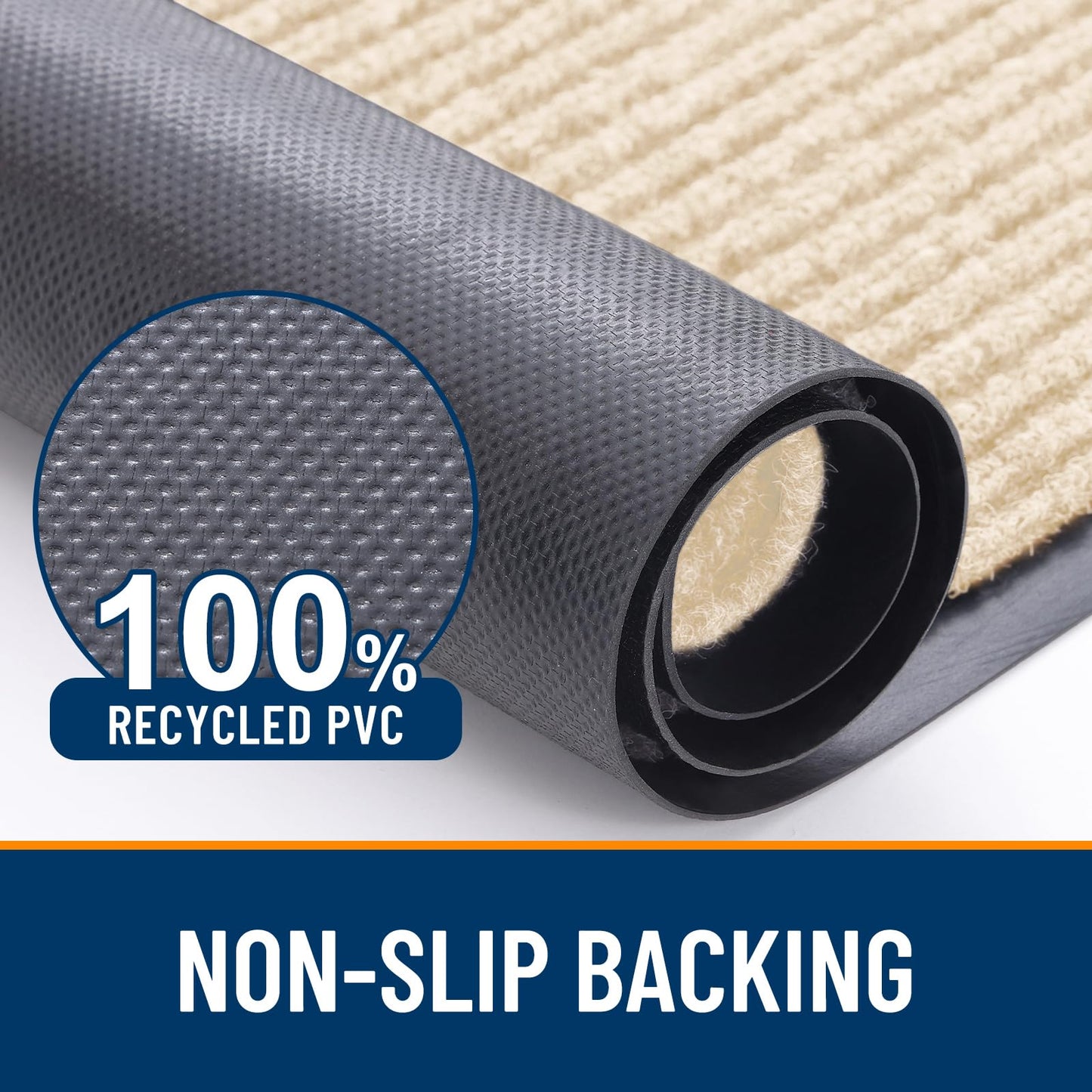 OLANLY Front Door Mat Indoor Outdoor Entrance, 2-Pack 33 x 21 Inch, Waterproof Heavy Duty Doormat, Fade Resistant, Low Profile, Easy Clean Patio Porch Welcome Floor Mats for Entry, Beige