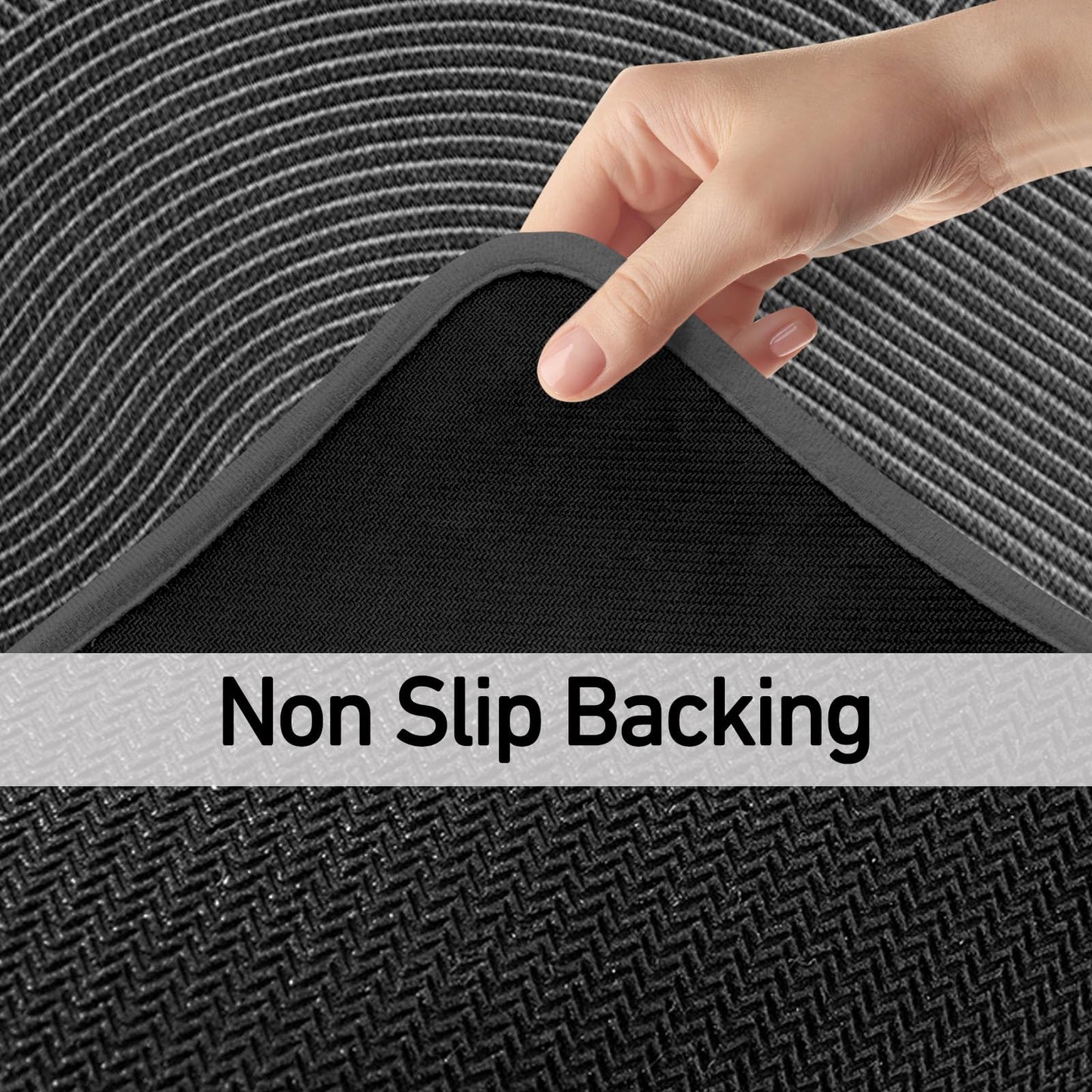 HAPACE Kitchen Mat Set of 2 PCS, Anti Fatigue Kitchen Floor Mat, Kitchen Runner Cushioned Non Slip for Kichen, Office, Balcony, Gray, 17" x 30"+17" x 47"
