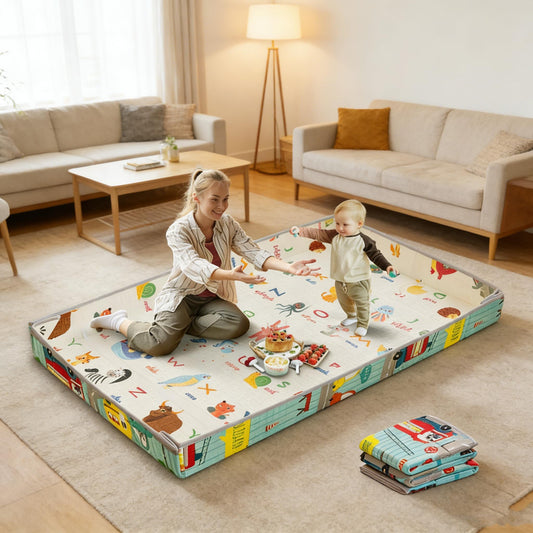 Pacclen Foldable Soft Foam Play Mat, Baby Play Mat (Animal Wonderland)