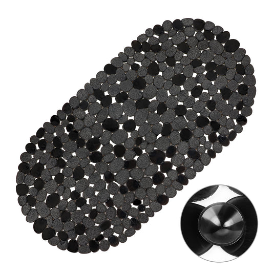 Vannokor Bathtub Mats for Bathroom 27x14 Inch, Bath Mat for Tub Feels Great on Tired Feet, Friendly Machine Washable Shower Tub Mats with 167 Big Suction Cups, Shower Mat, Bath Tub Mat, Black