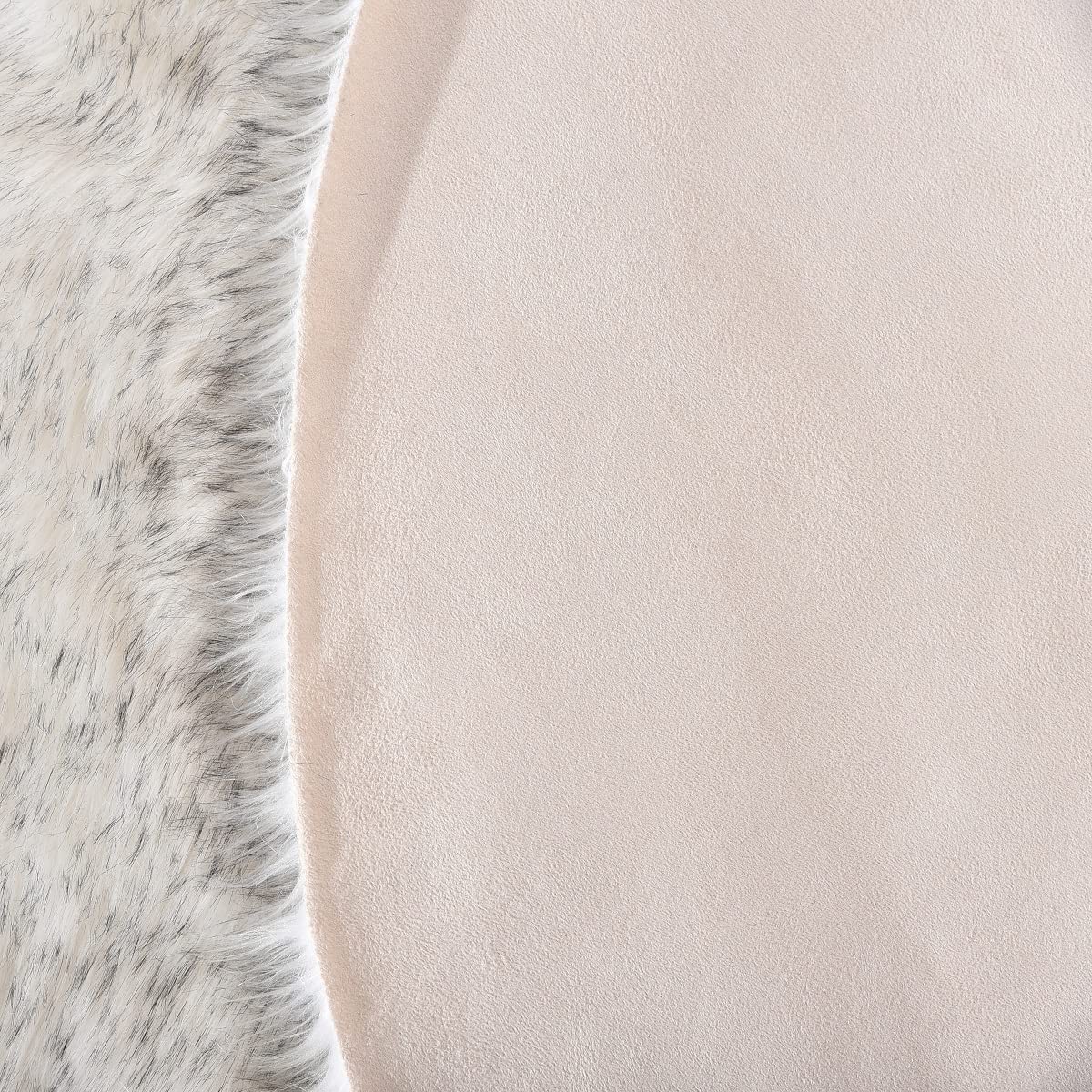 ORINOVA Grey and White Plush Shag Washable Rugs for Bedroom Faux Sheepskin Fur Furry Carpet for Living Room 2x6 Nursery Rug Runner