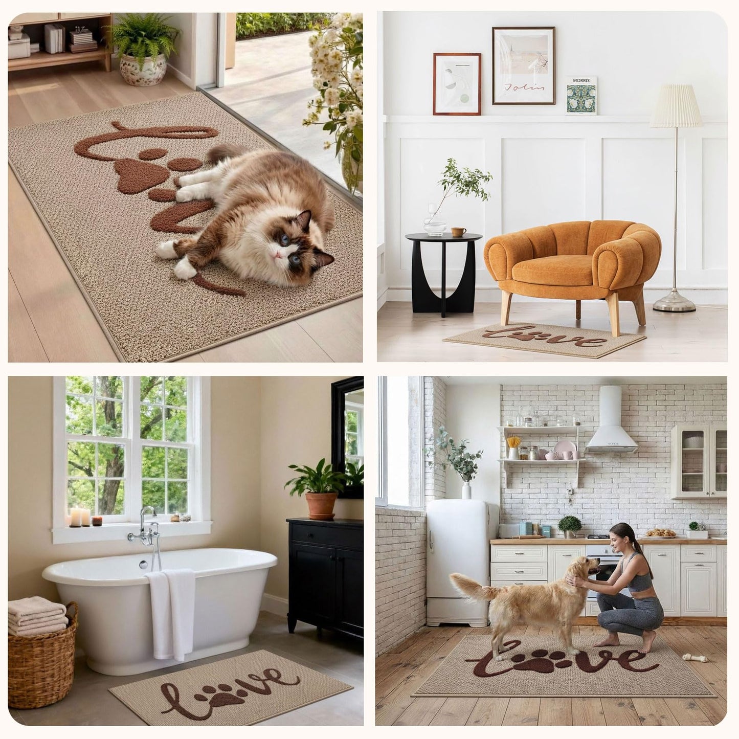 Bulijojo Dirt Trapper Door Mat 20x32 Inch Beige