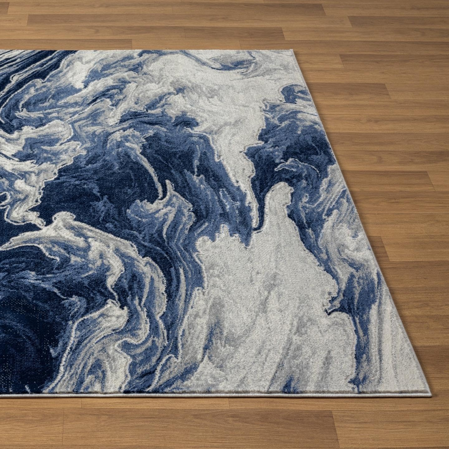 LUXE WEAVERS Marble Abstract Clouds Area Rug,Blue,6'X9'