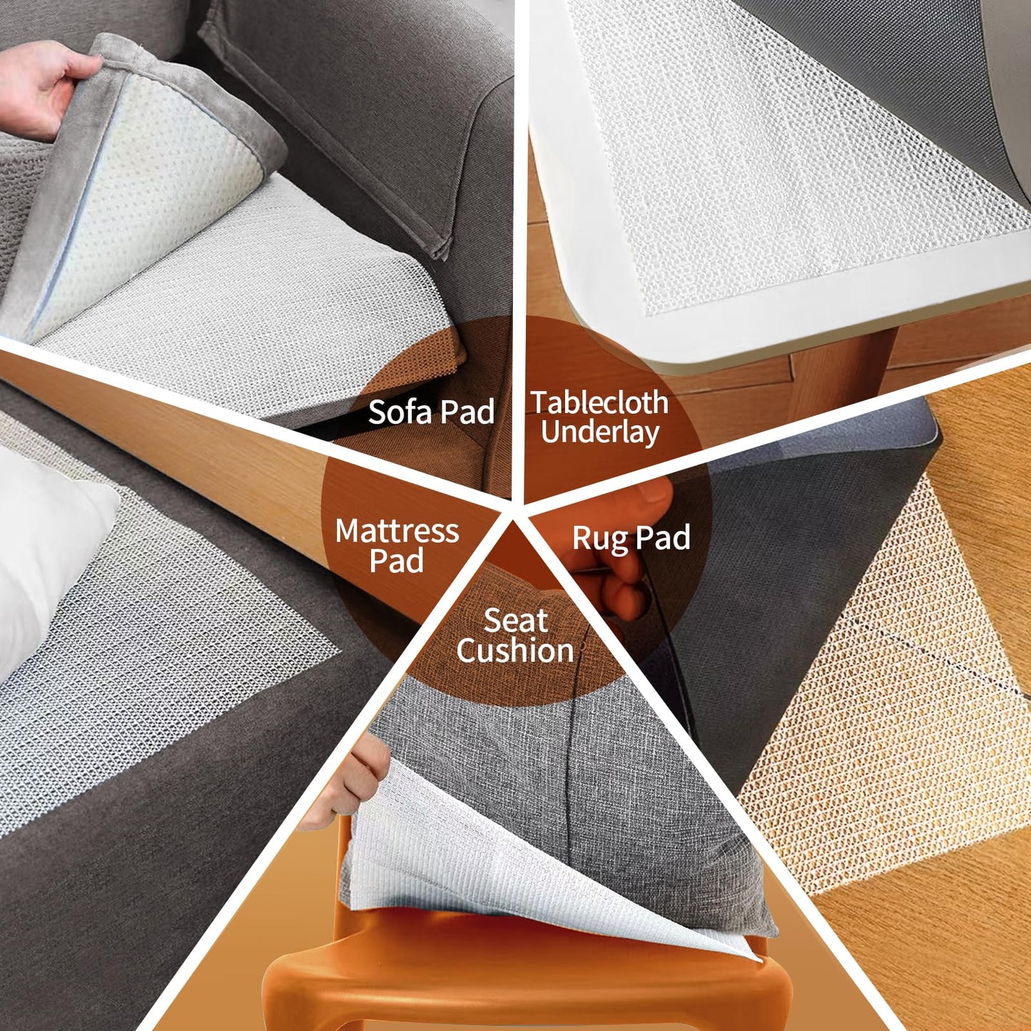 78.7×78.7 Table Padding Under Tablecloth, Non Slip Tablecloth Underlay with Mesh, Keep Tablecloths from Sliding, Anti Slip Rug Pad for Carpet Grippers, Rug Gripper for Tile Floors, Drawer Liner