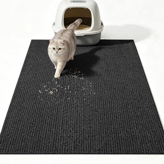 Wibeelee Large Cat Litter Box Mat Waterproof Non-Slip Litters Trapping Mat 30" X 45" Durable Cat Rug for Floor Protection, Soft on Kitty Paws and Easy to Clean