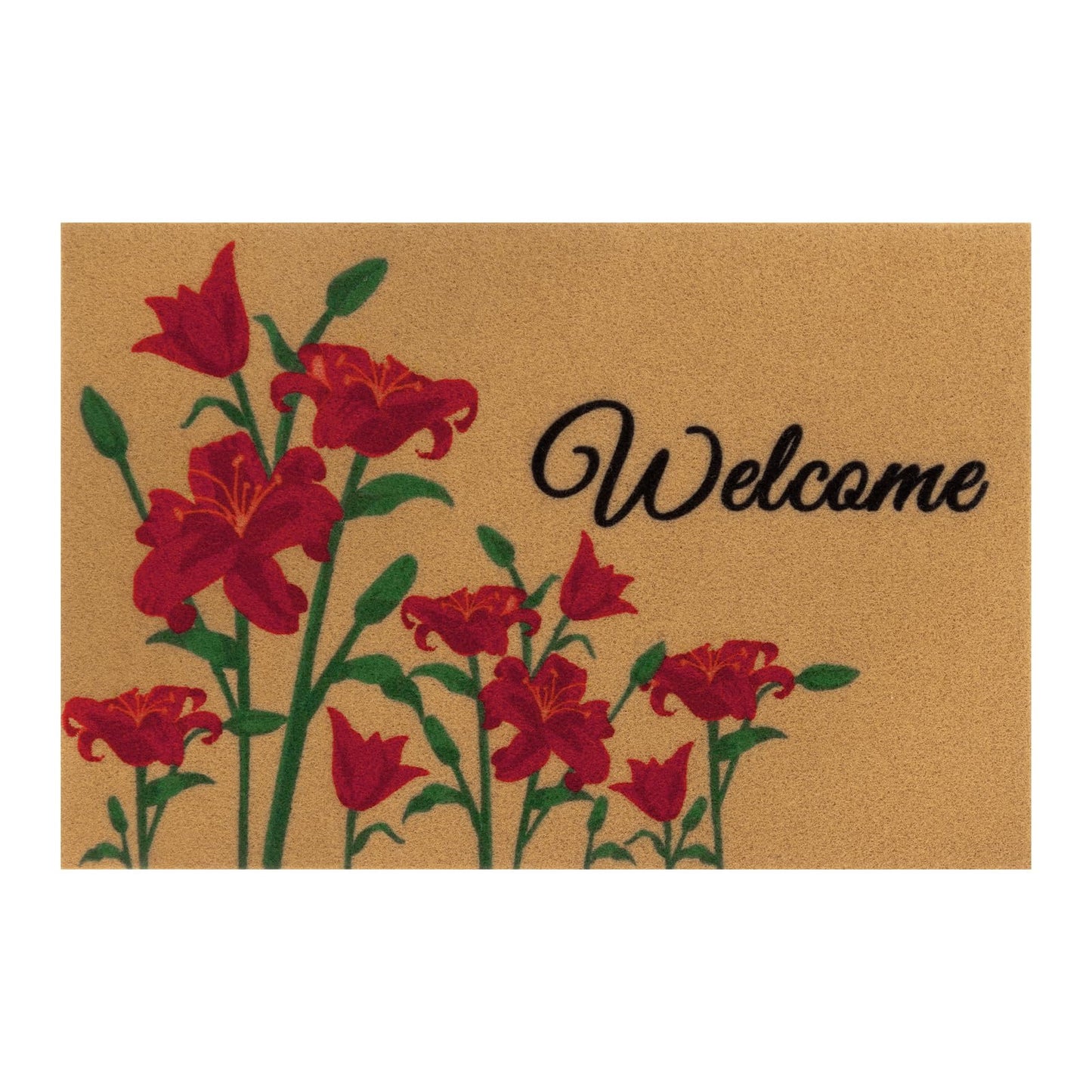 Vaukki Outside Welcome Doormat 24"x36", Non Slip Dirt Trapping Coco Coir Door Mat, Low Profile Front Door Mat Entrance, Durable Easy Clean High Traffic Entryway Doormat, Welcome
