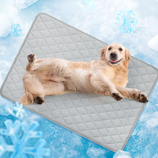 LOOBANI Dog Cooling Mat for Large Dogs 48"x28"- Cooling Pad for Dog, Cool Blanket for Dogs Machine Washable, Pet Cool Mat for Indoor, Outdoor, Couches, Crates, Car Seats for Trips (Grey, 48"x28")