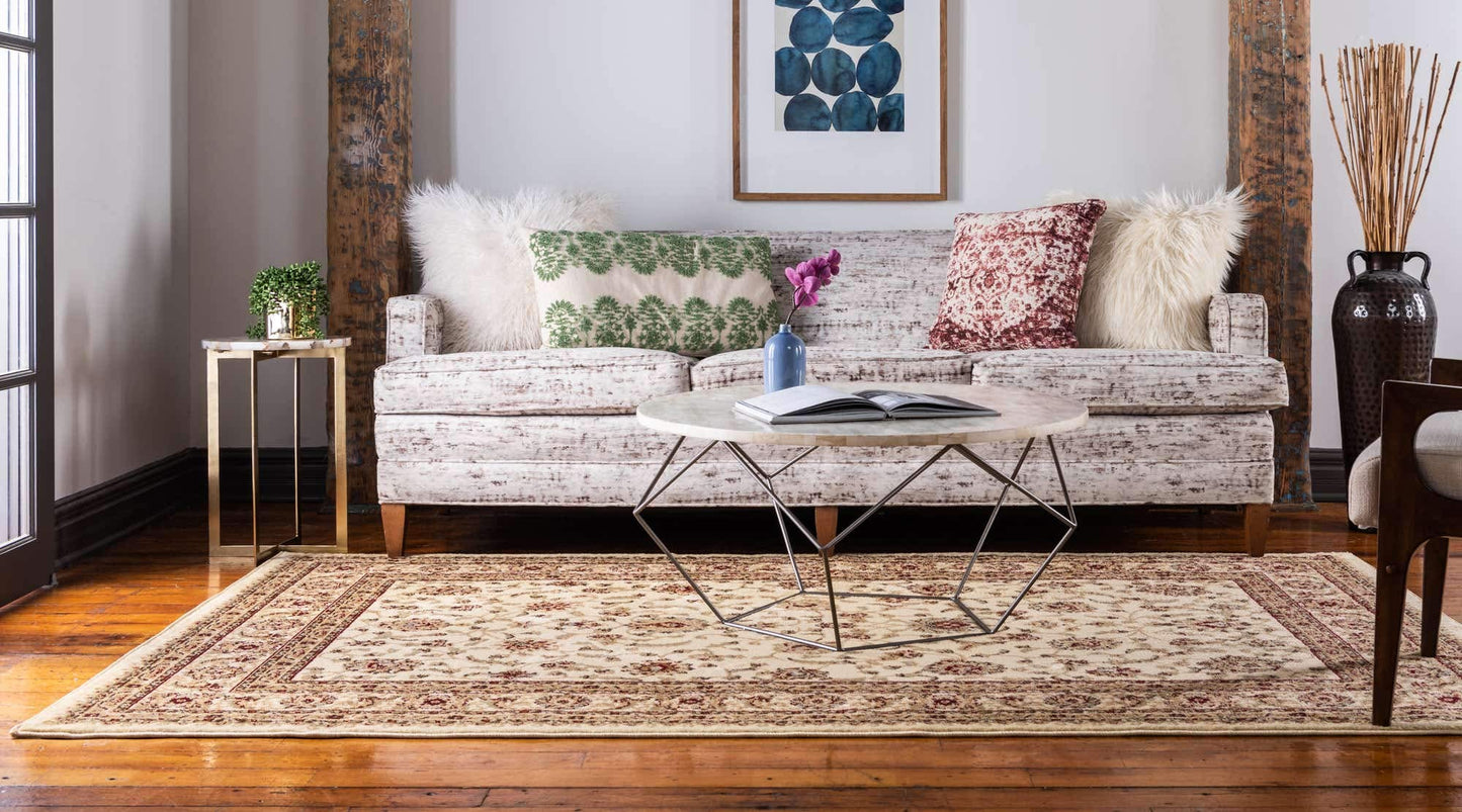 Unique Loom Voyage Collection Traditional Oriental Classic Intricate Design Area Rug (4' 0 x 6' 0 Rectangular, Ivory/Gold)