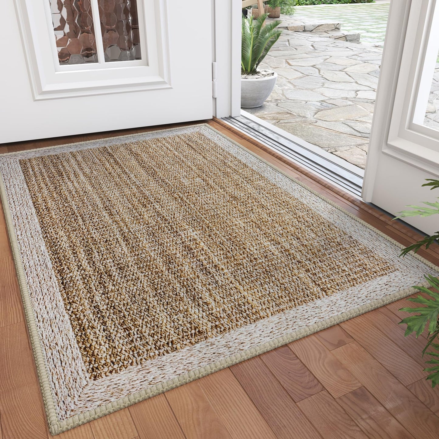 QiCaiJia Front Door Mat 2x3, Non-Slip Indoor Mat Entrance, Washable Doormat for Front Indoor Entryway, Soft Low Pile Entryway Rug