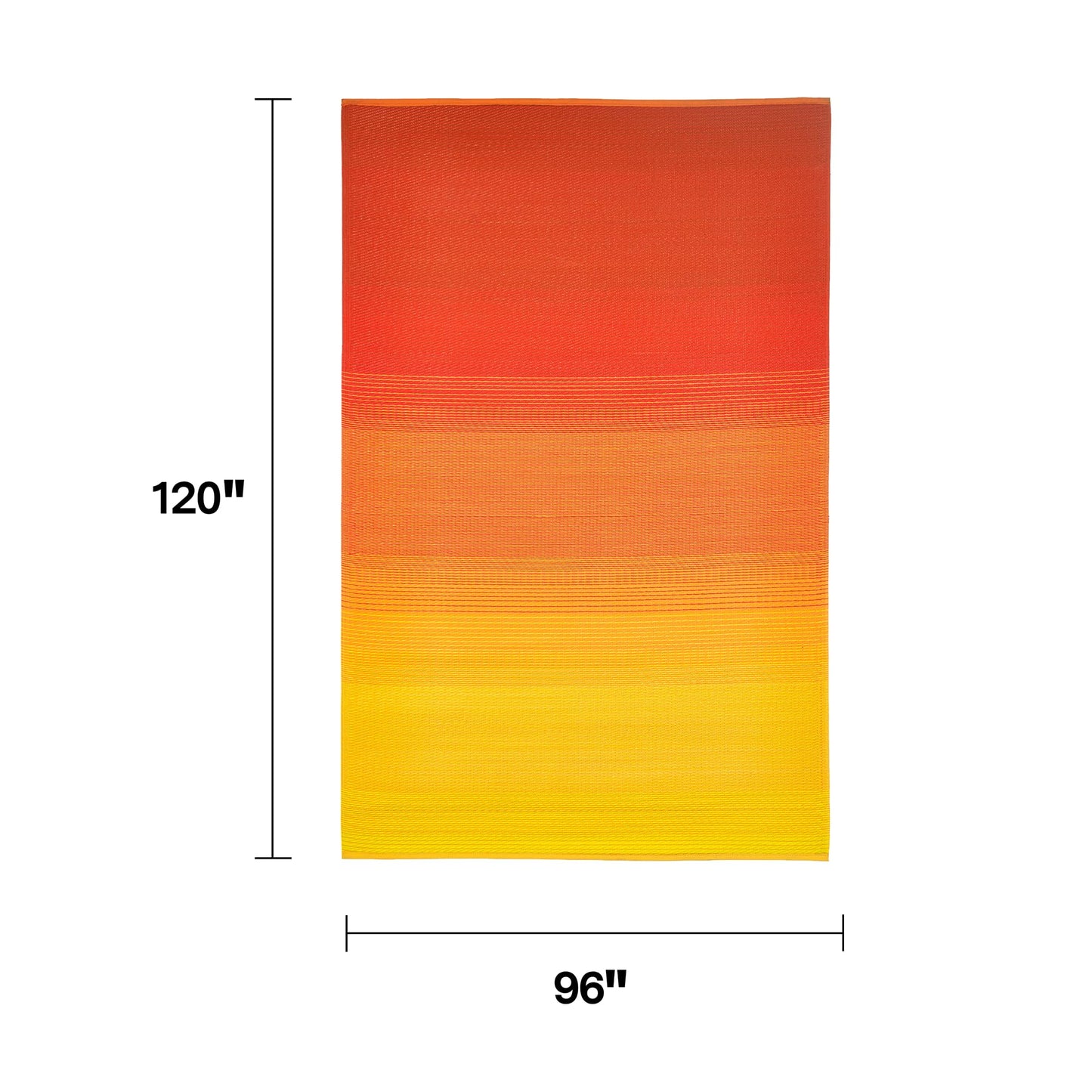 Fab Habitat Ombre Outdoor Rug - Waterproof, Fade Resistant, Crease-Free, Reversible - Premium Recycled Plastic - Patio Porch Balcony Deck - Big Sur Sunset - 8x10 ft