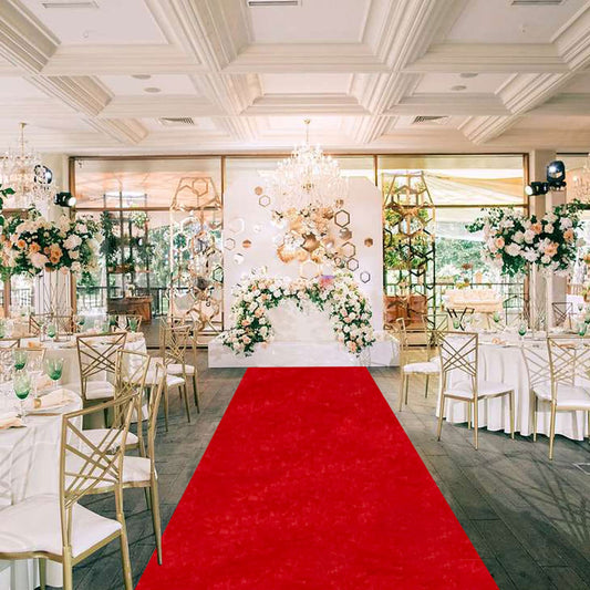 Red Carpet Runner for Party Aisle Runners for Weddings for Outdoor Wedding 24Inch x 15FT Hollywood Aisle Decorations Velvet Carpet Rug for Prom Banquet Indoor Aisle Rug Runner with Carpet Tapes