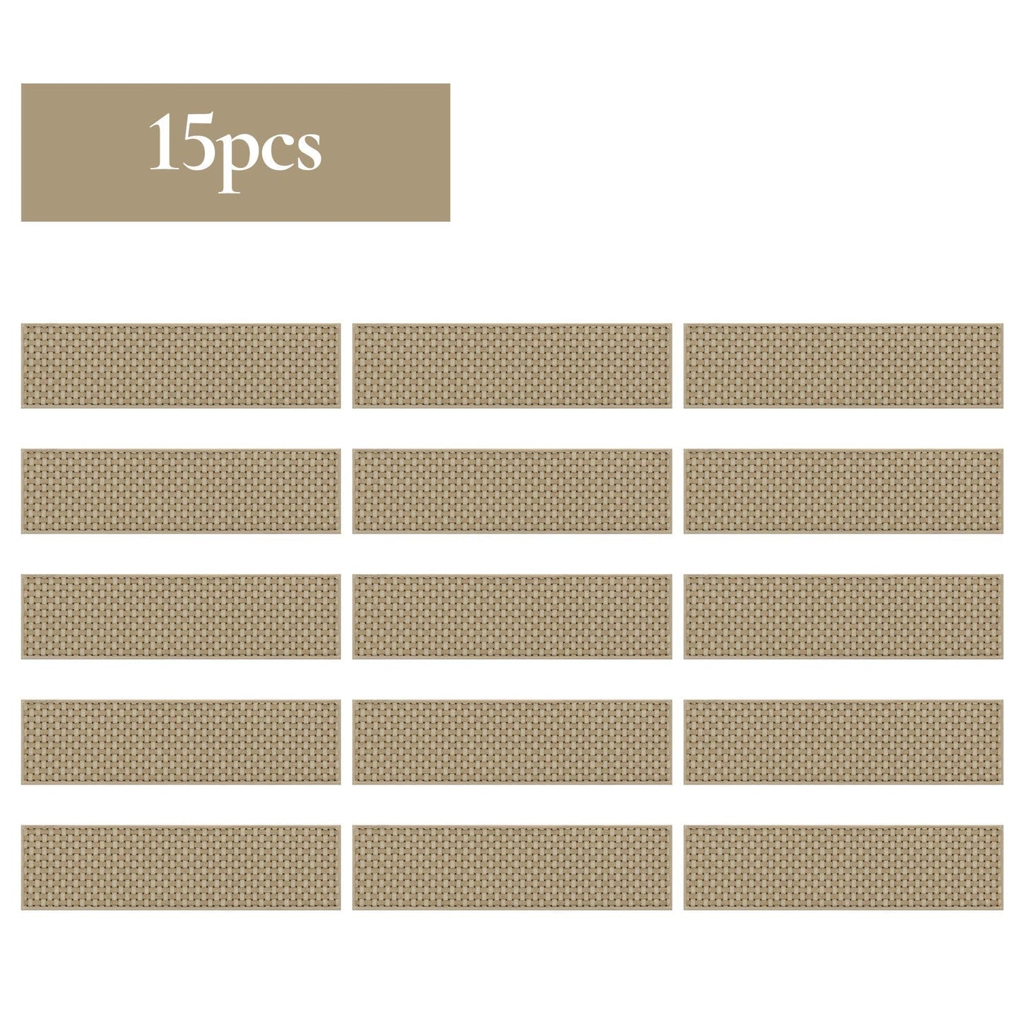 FLOORHUG Stair Treads for Wooden Steps Non-Slip Machine Washable Carpet Stair Treads 8"X30" Soft Indoor Stair Rug Runner for Kids Elders and Pets, 100% Polyester, TPE Backing, 15pcs, Beige/White