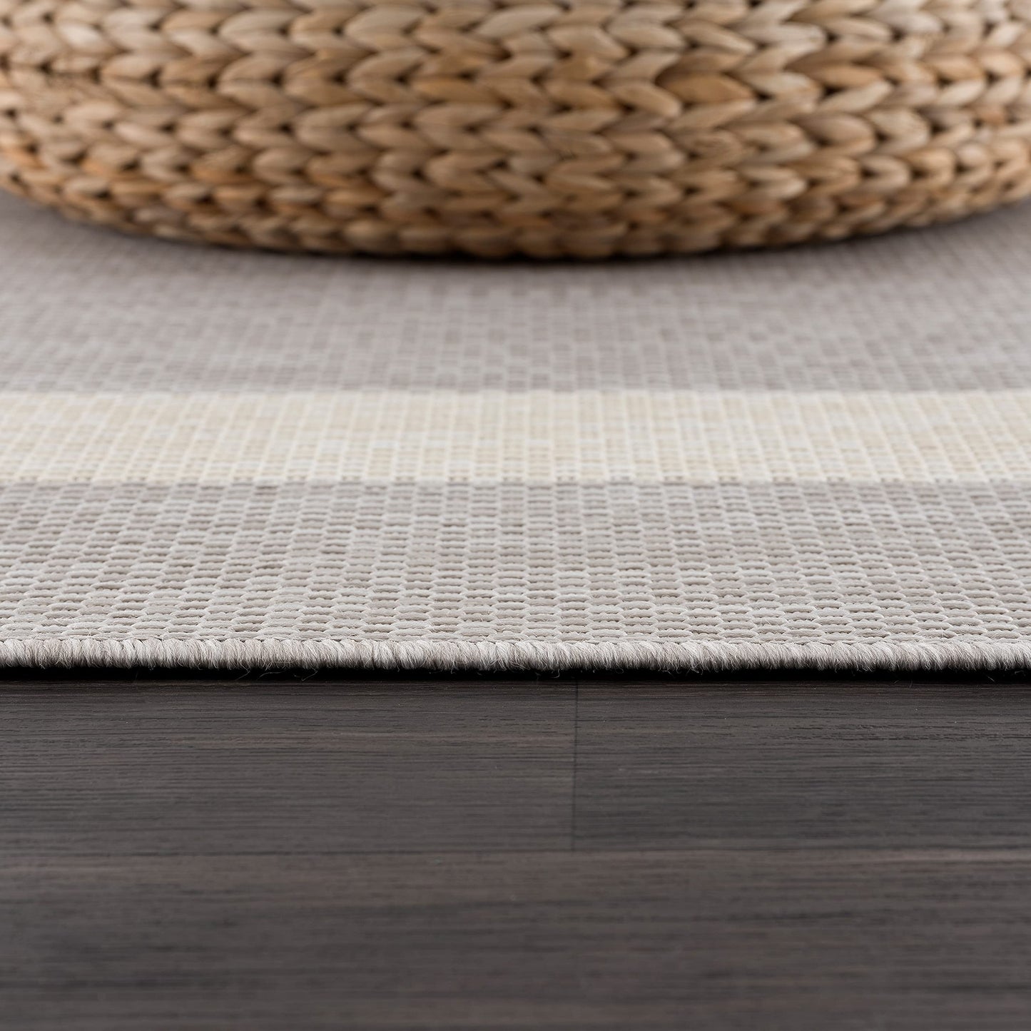 CAMILSON Outdoor Rug 9x12,Large Modern Outside Rugs for Patios Porches Waterproof Durable Washable Non-Shedding, Easy-to-Clean Indoor Outdoor Area Carpet (9 x 12, Bordered - Gray/White)