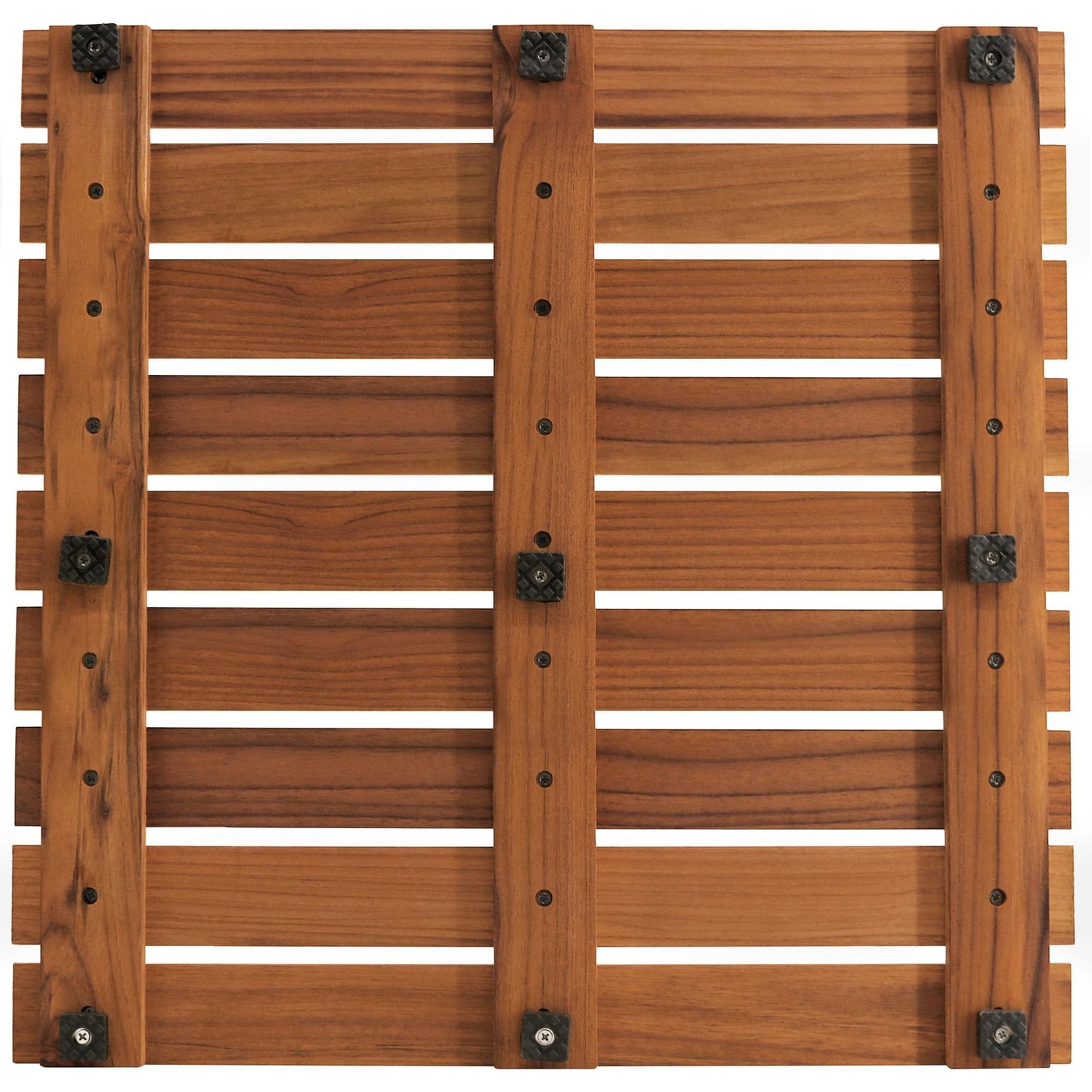 VaeFae Teak Shower Mat, Non-Slip Bath Mat, Luxury Spa Mat, Wooden Mat for Bathtub, 20 x 20 in