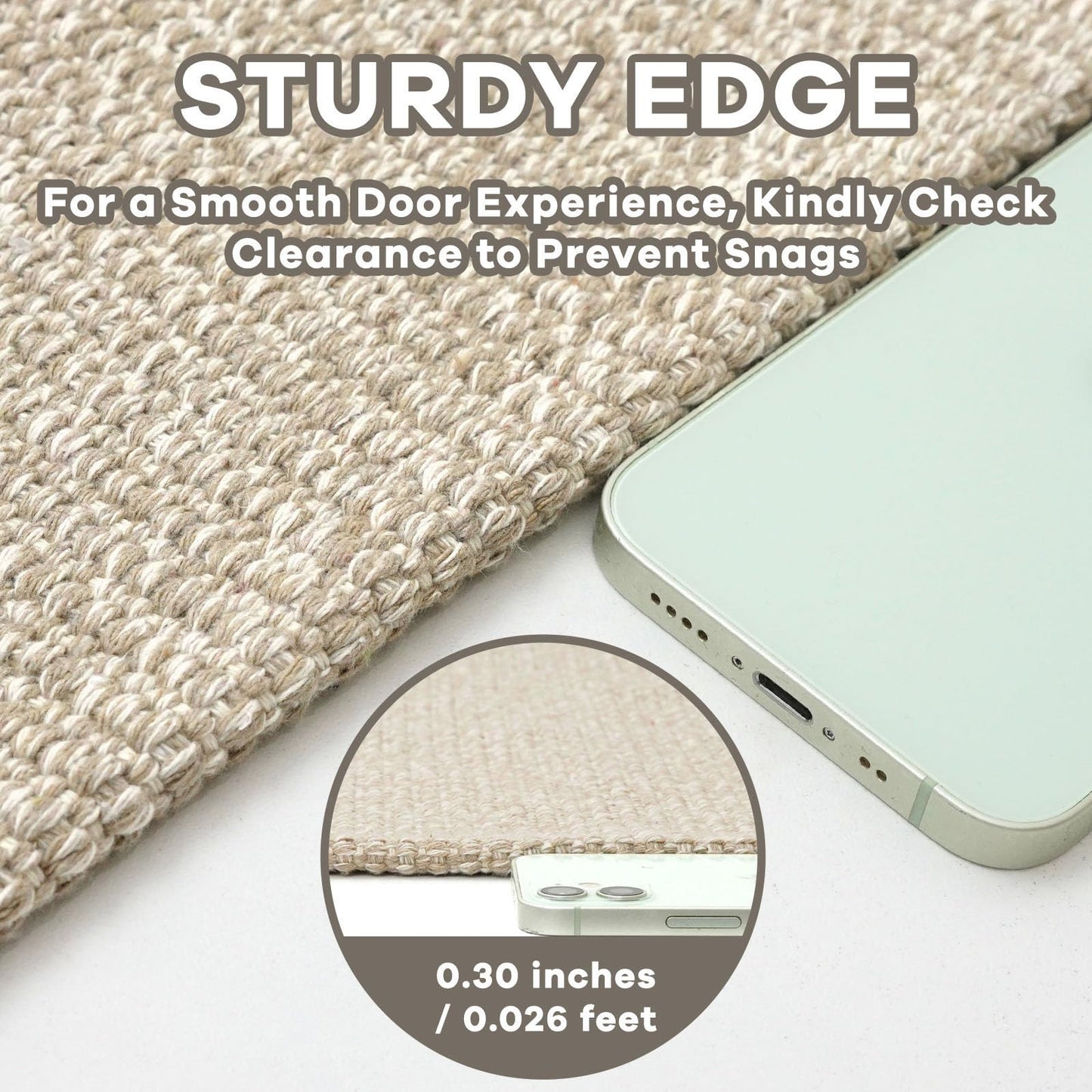 EARTHALL Washable Runner Rug 2x8 Ft Non Slip Runners for Hallways Cotton Rubber Backed Kitchen Runner Braided Indoor Floor Carpet Runners for Entryway, Hallway, Kitchen, Bedroom, Send/Beige