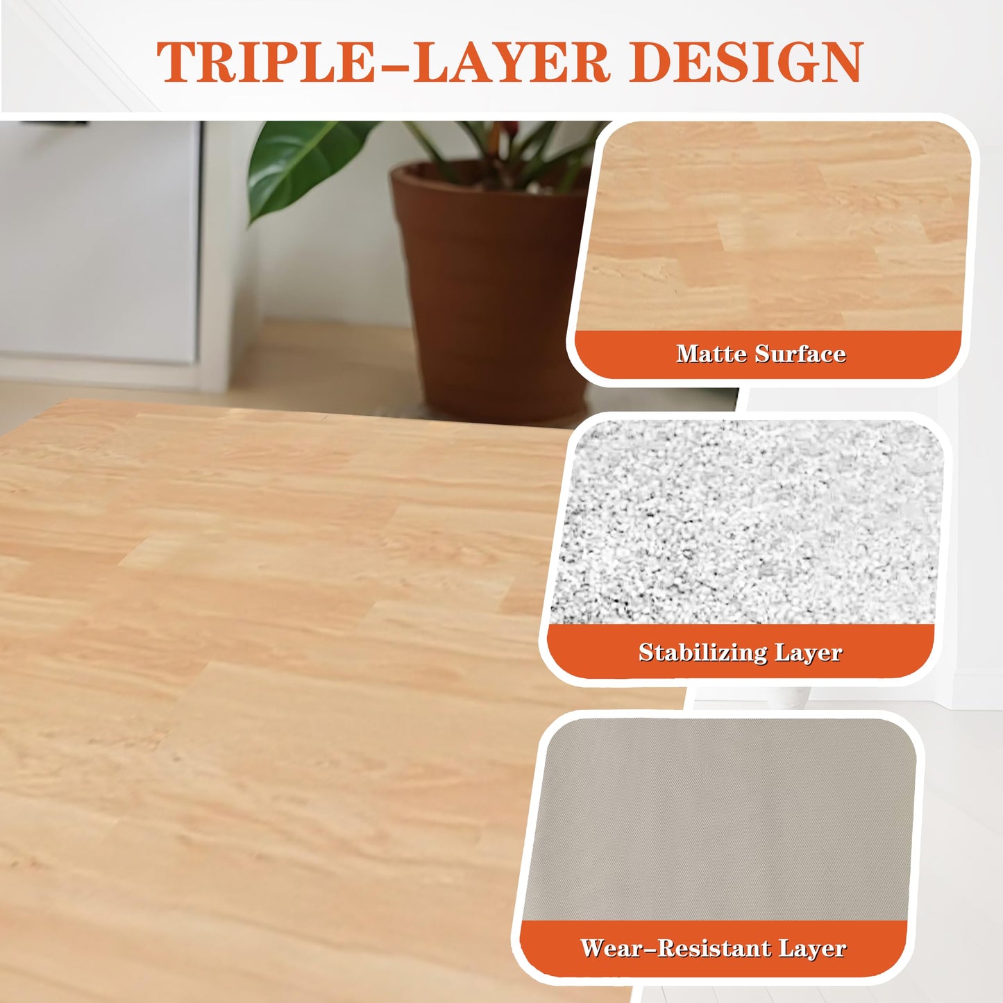 Portable Gsmmatwin Dance Floor Mat, Wood-Patterned, 3.3 x 5.9ft Durable Non-Slip PVC, 5mm Exercise Flooring, Suitable for Kids, Teens & Adults, Great for Home, Studio, or Practice