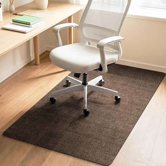 HomeMall Office Chair Mat for Hardwood and Tile Floor, 48" x 36" Computer Desk Chair Mats, Anti-Slip Mat for Rolling Chair, Large Floor Protector for Home Office, Coffee Color