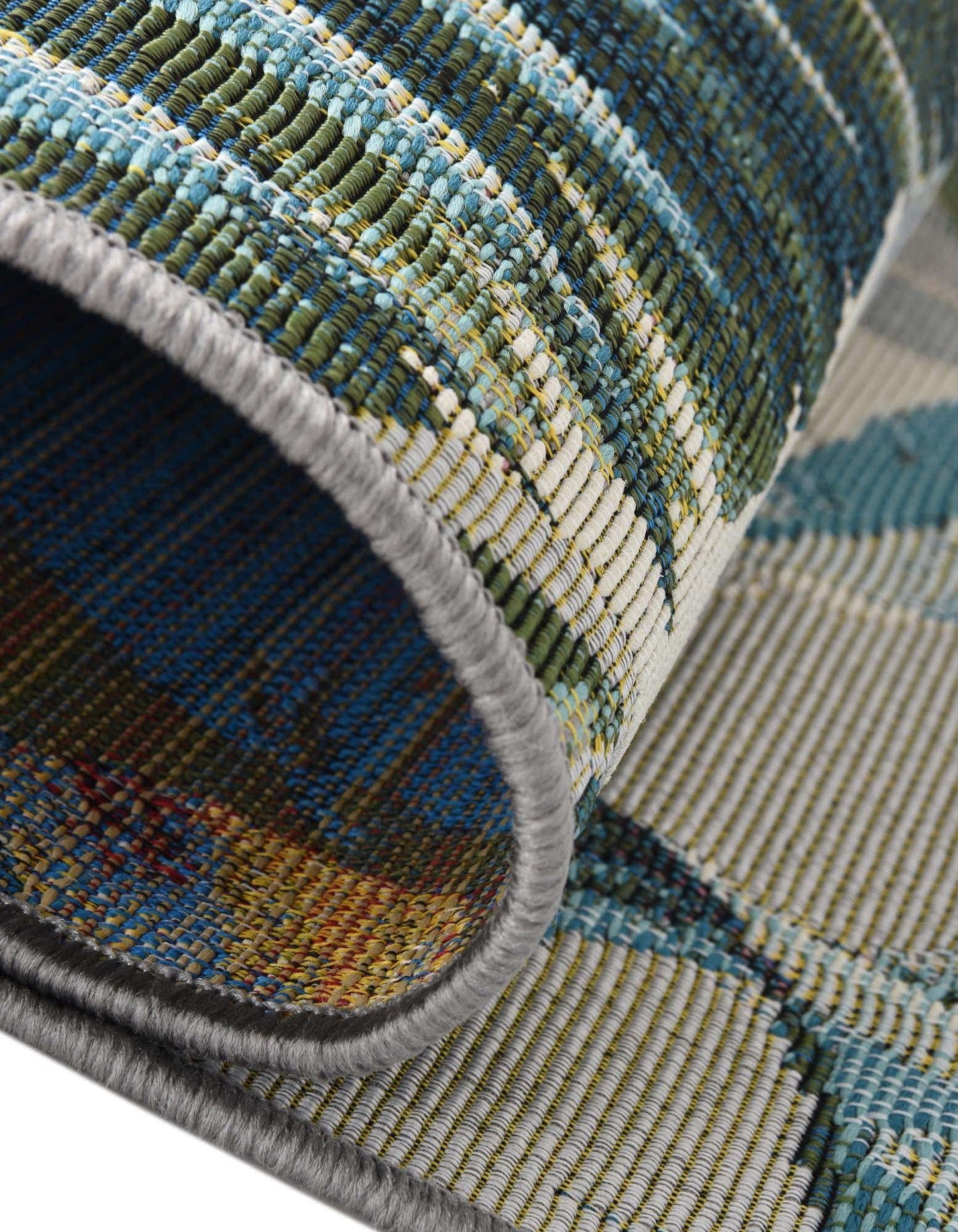 Unique Loom Outdoor Botanical Collection Area Rug - Kula (2' x 6' 1" Runner, Multi/ Gray)