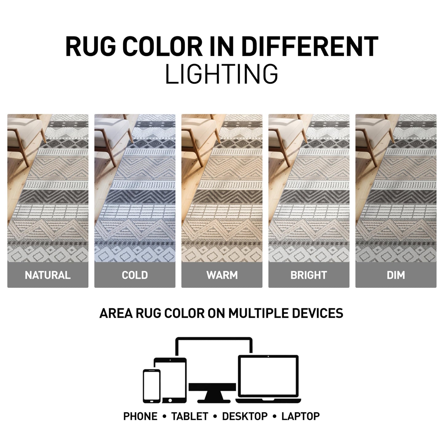 Rugshop Marbella Contemporary Boho Non-Shedding Easy Cleaning Patio Deck Backyard Indoor/Outdoor Area Rug 7'10" x 10' Gray