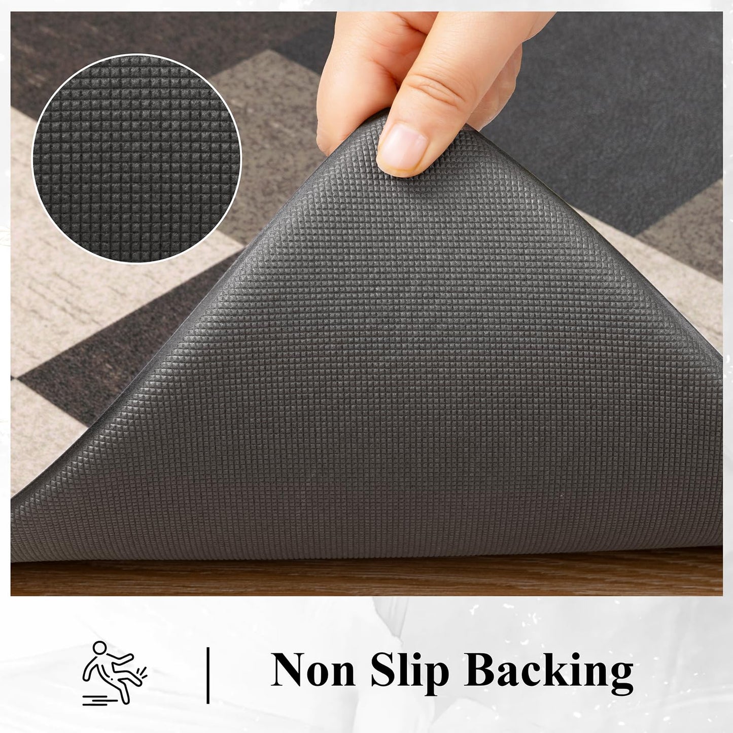 Ileading Anti Fatigue Kitchen Mat, Non Slip Cushioned Standing Floor Mat, Waterproof Kitchen Runner Rug, Farmhouse Comfort Padded Mat for Sink, Laundry, Office, Brown, 24''x71''