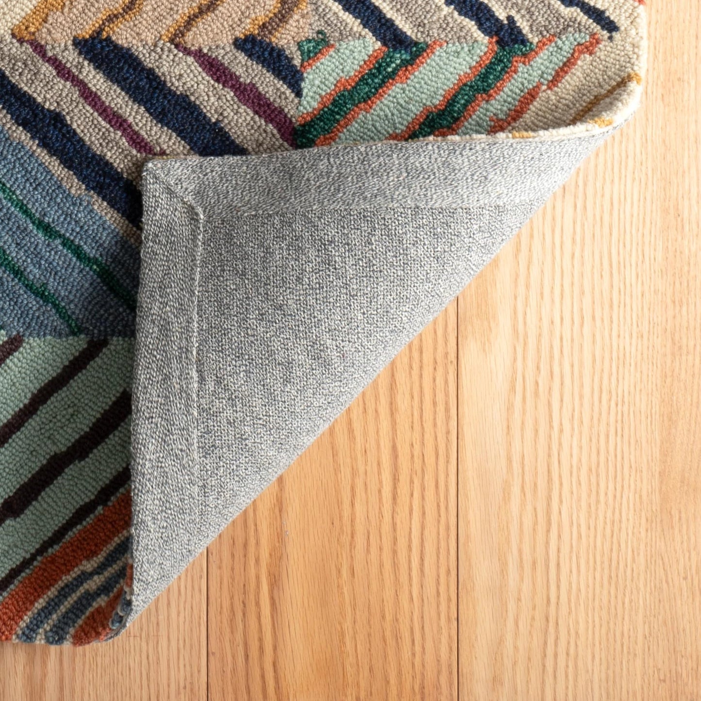 Dash & Albert Potter Multi Hand Micro Hooked Wool Rug, 3 X 5 Feet, Multi Geometric Pattern - Premium Luxury Hotel Quality Soft Breathable Hypoallergenic Machine Washable Easy Care All Season