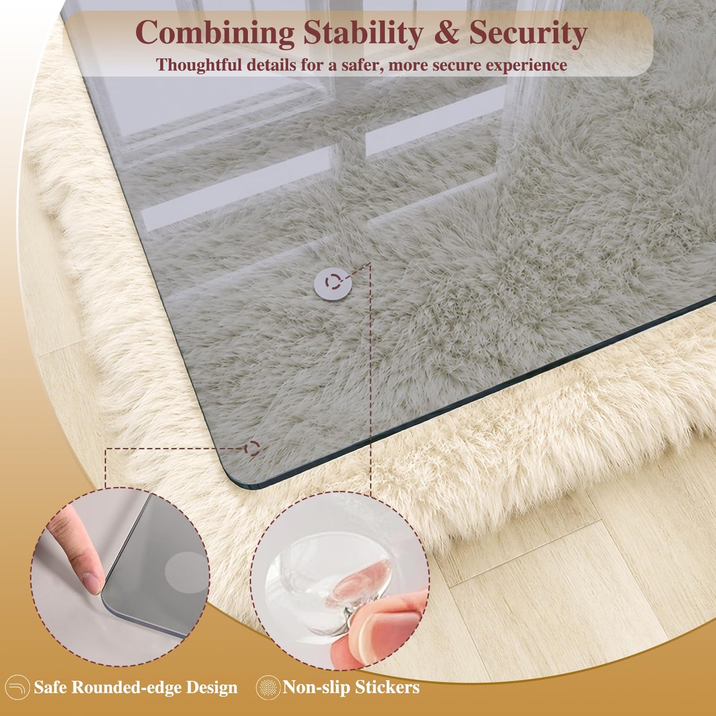 MYSUNORIA Tempered Glass Chair Mat, 30"x48" Heavy Duty Office Chair Mat for Carpet, Grey Carpet Protector Mat for Office Chair, Hides Dirt/Fur Better, Noise-Free Gliding Shatterproof for Office Desk