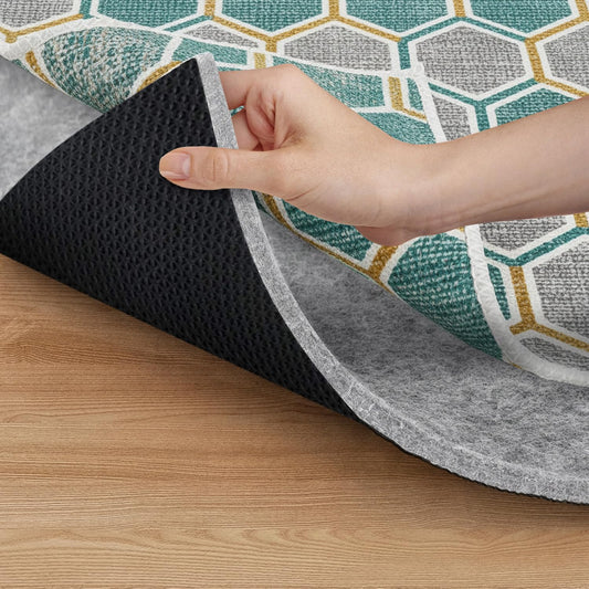 Premium Non Slip Rug Pad 2x3 Feet, 1/4" Thick Cushioned Rug Gripper for Hardwood Floors, Vinyl, Laminate, Stone, Carpet & Tile, Under Rug Padding Protects Floors