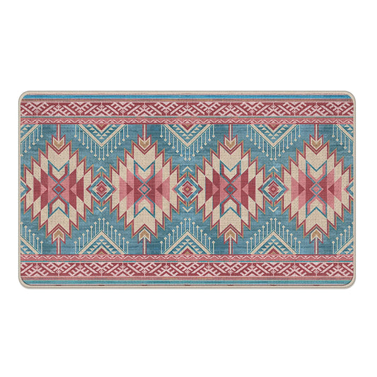 Livcoz Southwest Native American Aztec Front Door Mat, Vintage Ethnic Tribal Decorative Doormat Non-Slip Floor Entryway Rug, Boho Geometric Low Profile Indoor Outdoor Home Kitchen Decoration 17''x29''