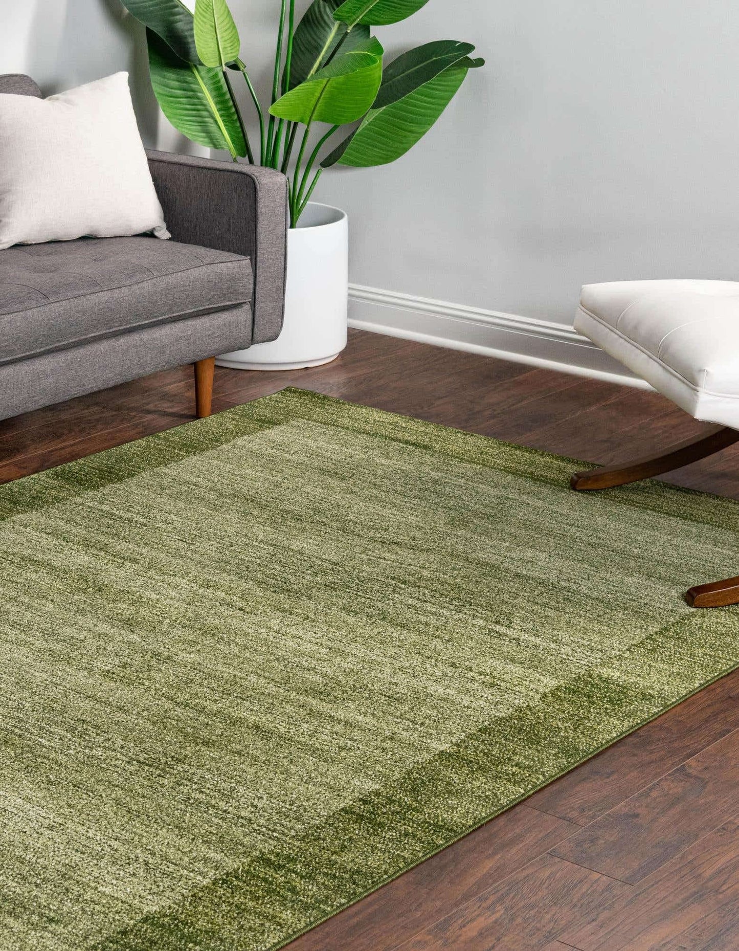 Unique Loom Del Mar Collection Area Rug - Abigail (4' 1" x 6' 1" Rectangle, Light Green/ Ivory)