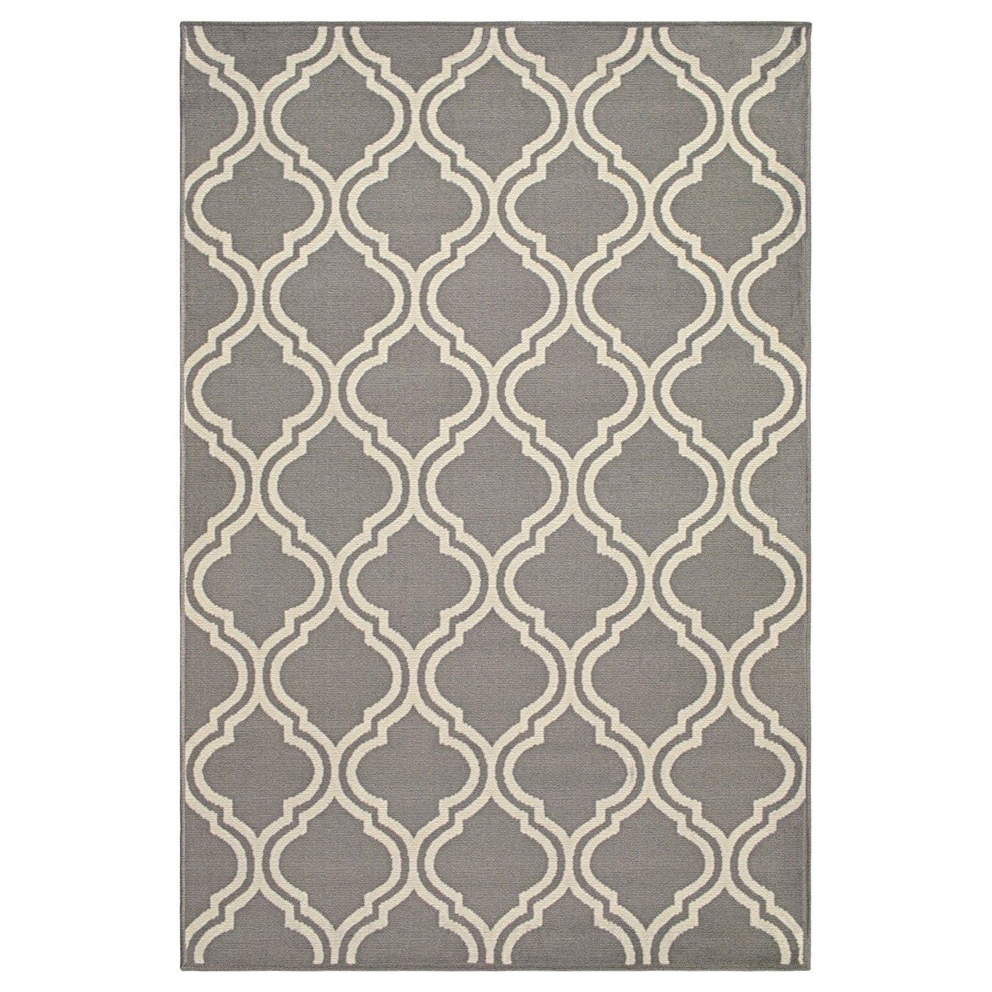 SUPERIOR Indoor Area Rug, Jute Backing Rugs, Modern Floor Decor for Entryway, Hallway, Kitchen, Office, Bedroom, Living Room, Dining Room, Nursery, Elegant Double Trellis, 8' x 10', Grey