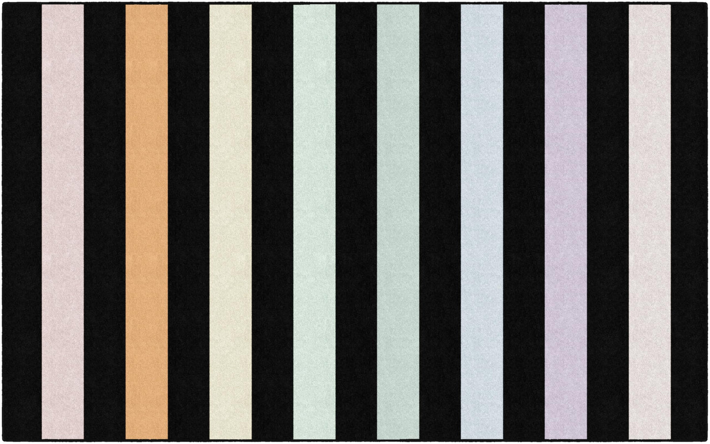 Flagship Carpets Rainbow Stripe On Black Children's Classroom Décor Area Rug for Schools, Durable and Fun for Learning Centers, Daycares and Preschools, 7'6" X 12'